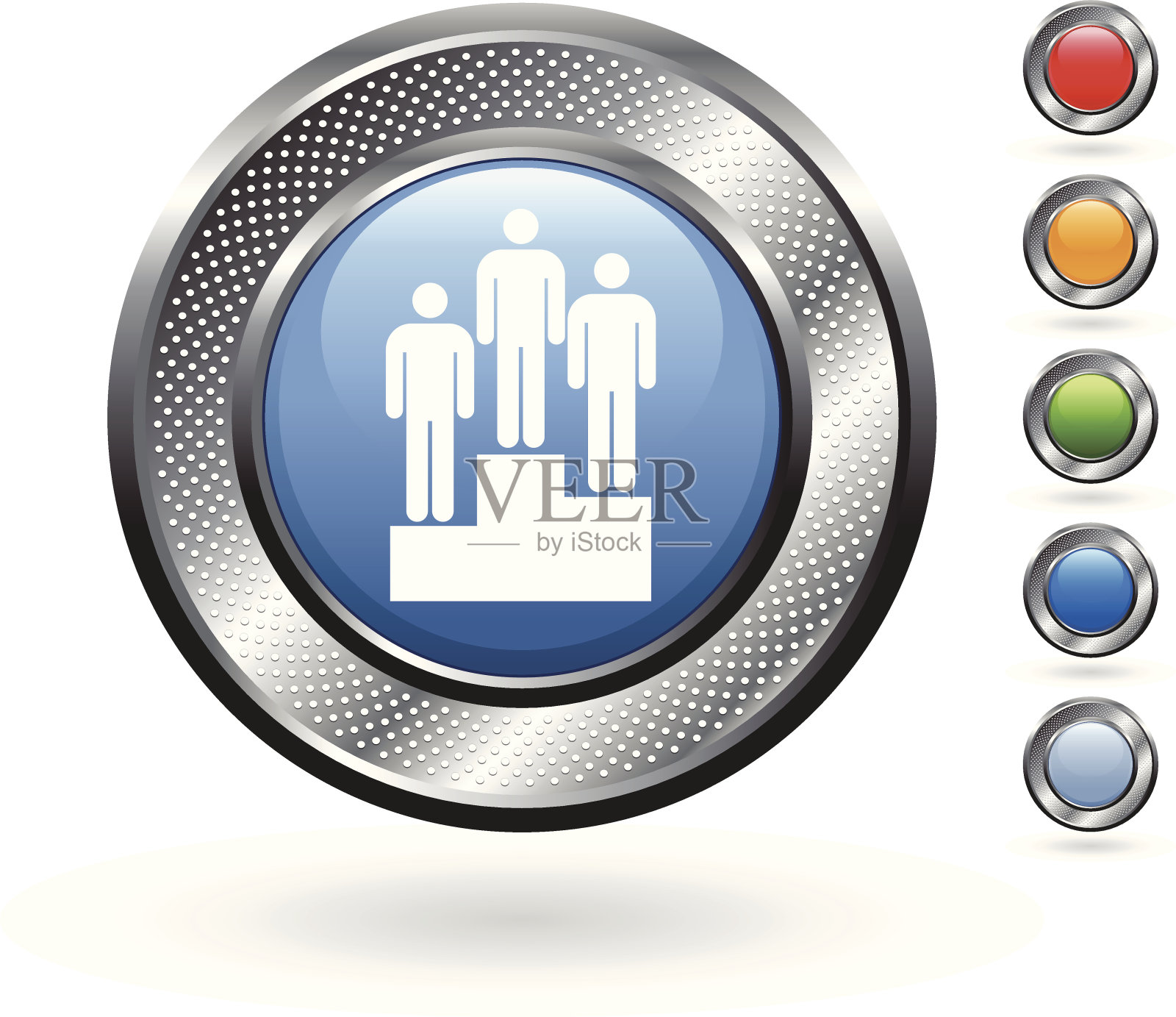 获奖者领奖台版权免费矢量艺术上的金属按钮插画图片素材