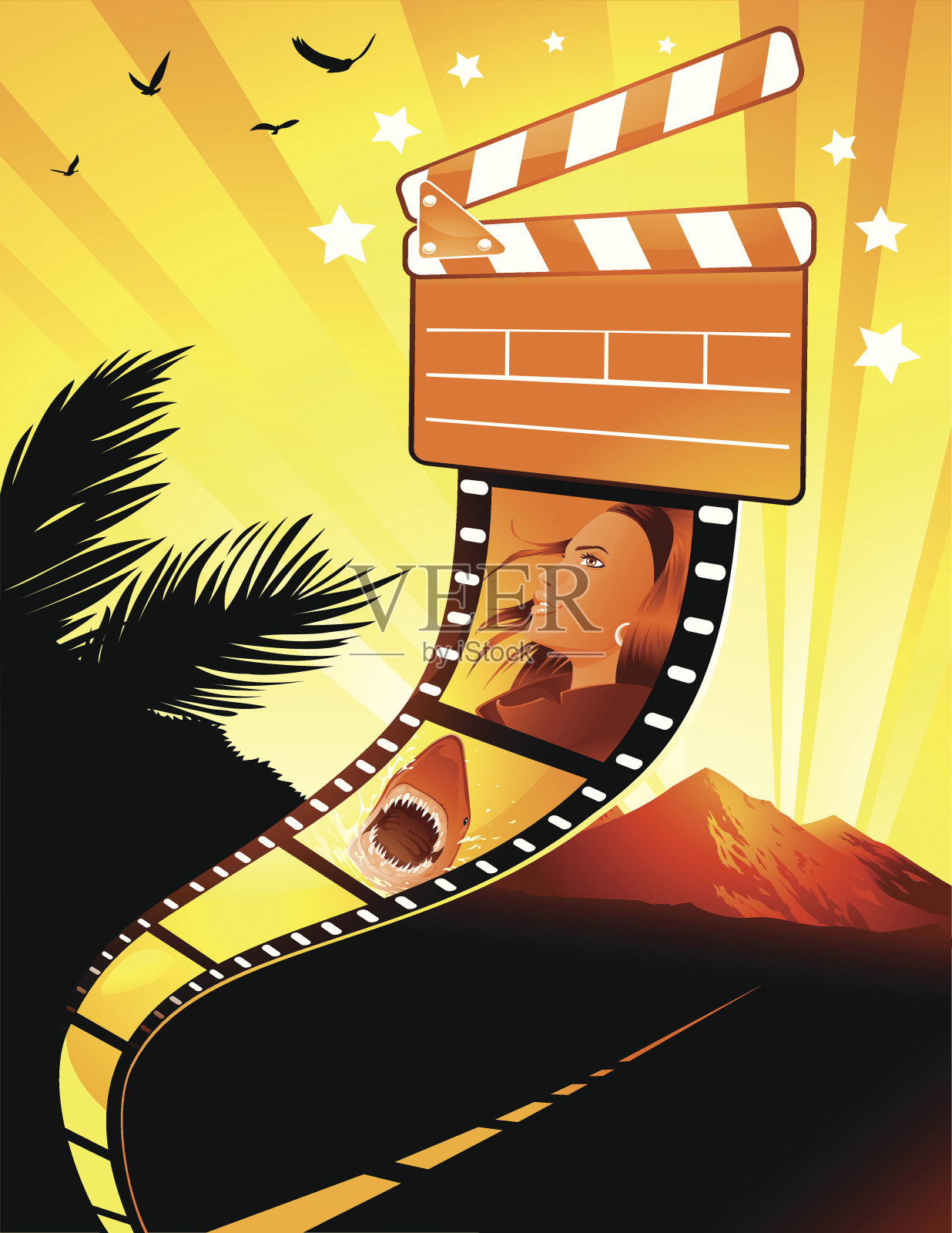 让我们拍电影插画图片素材