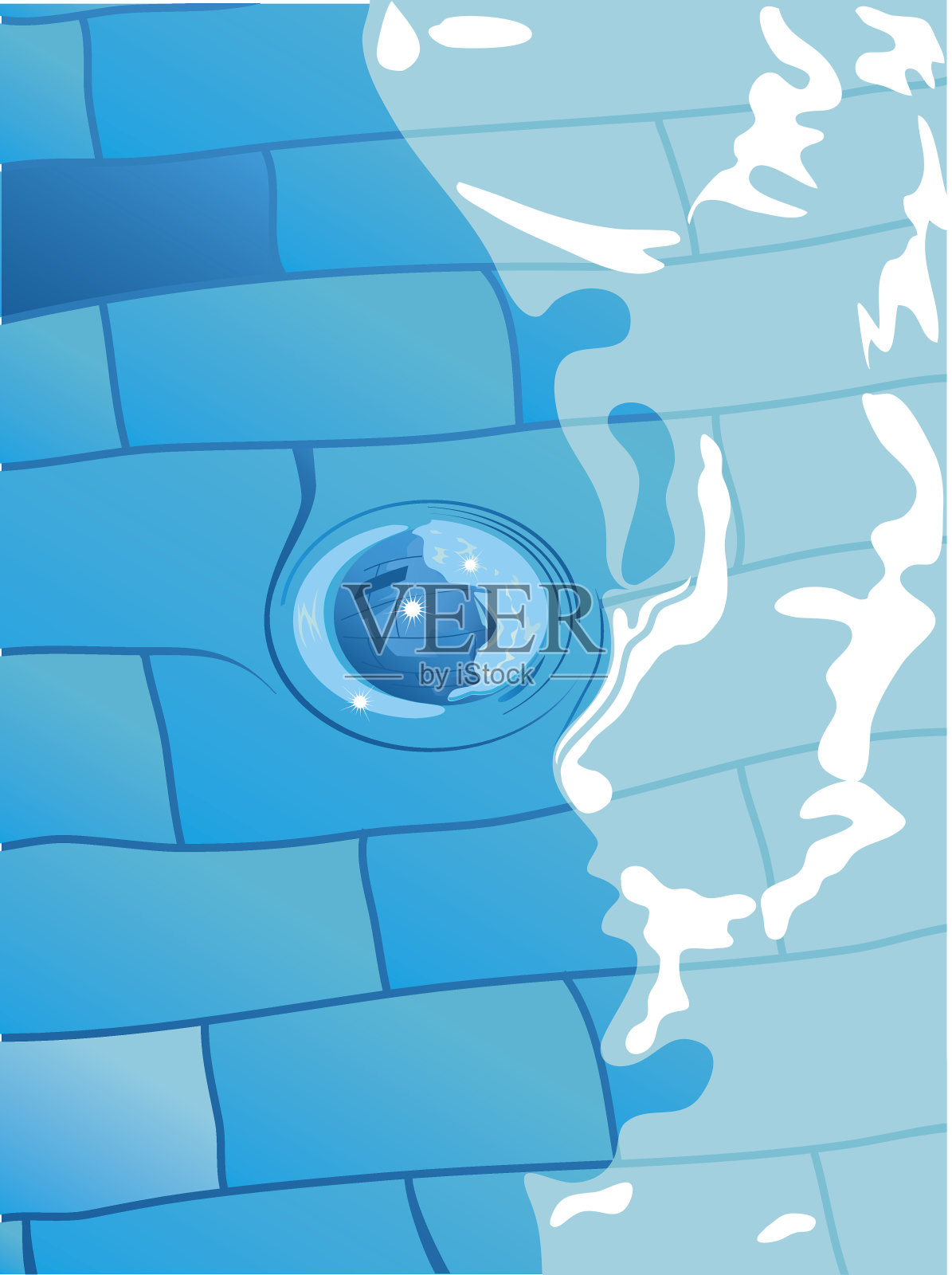 在游泳池边插画图片素材