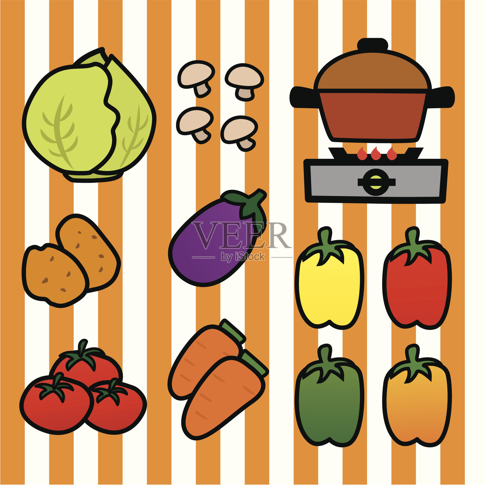 饮食蔬菜汤插画图片素材