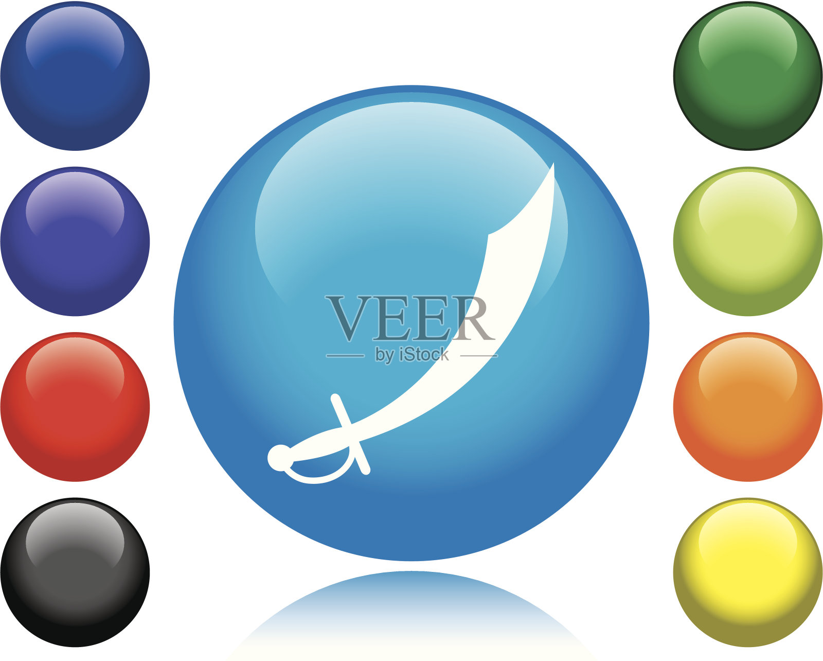 弯刀刀图标插画图片素材