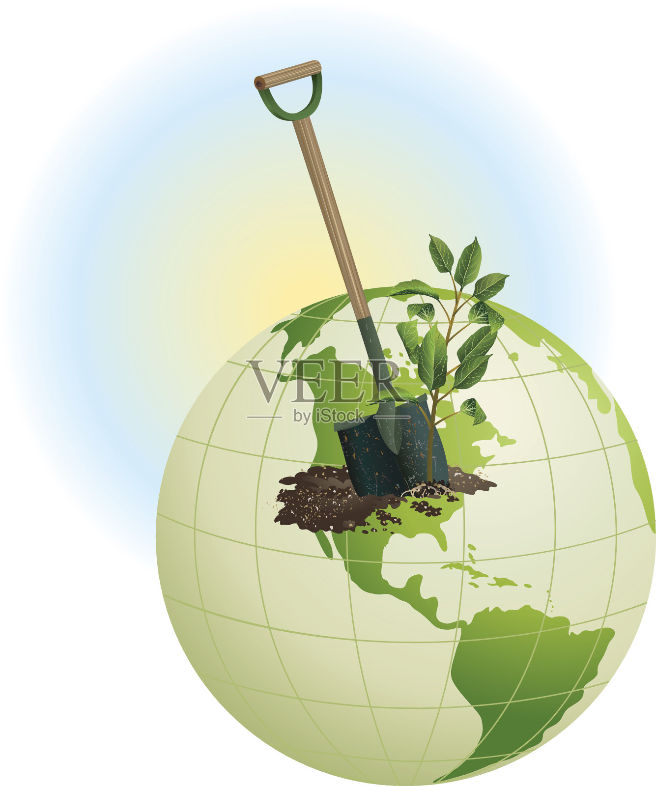 植树节植树插画图片素材