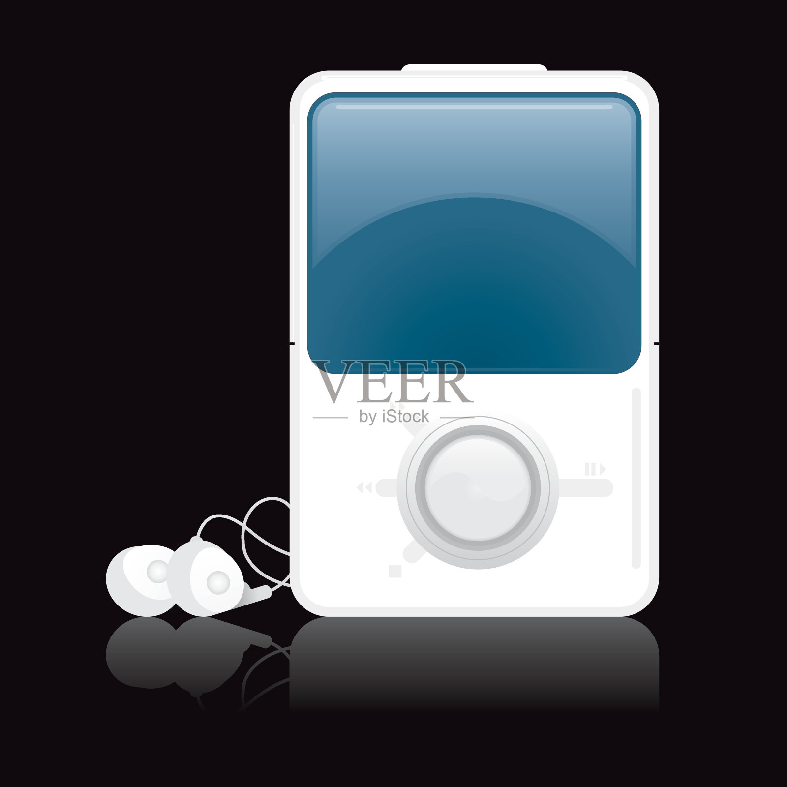 白色的MP3播放器插画图片素材