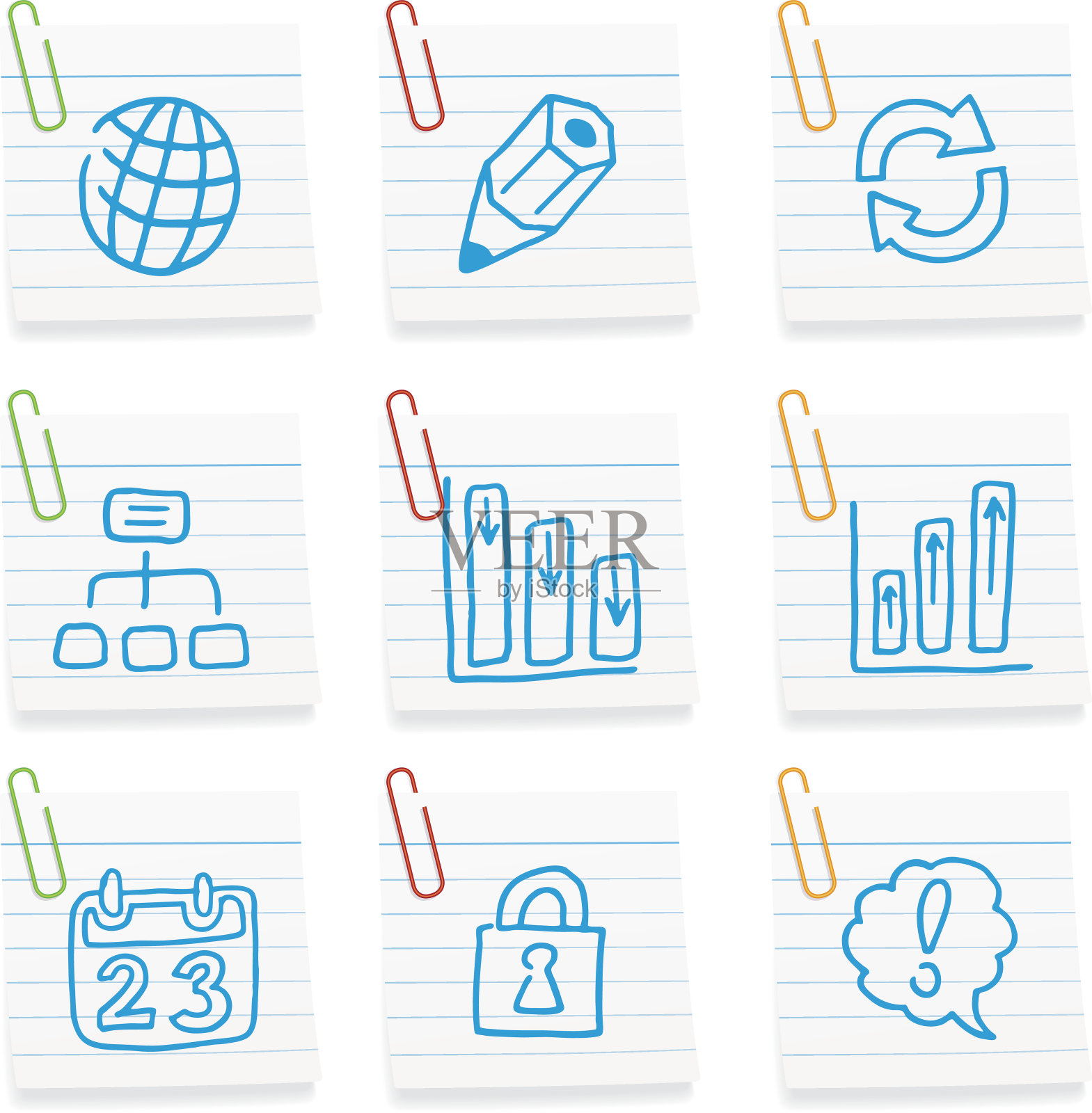 办公室的图标插画图片素材