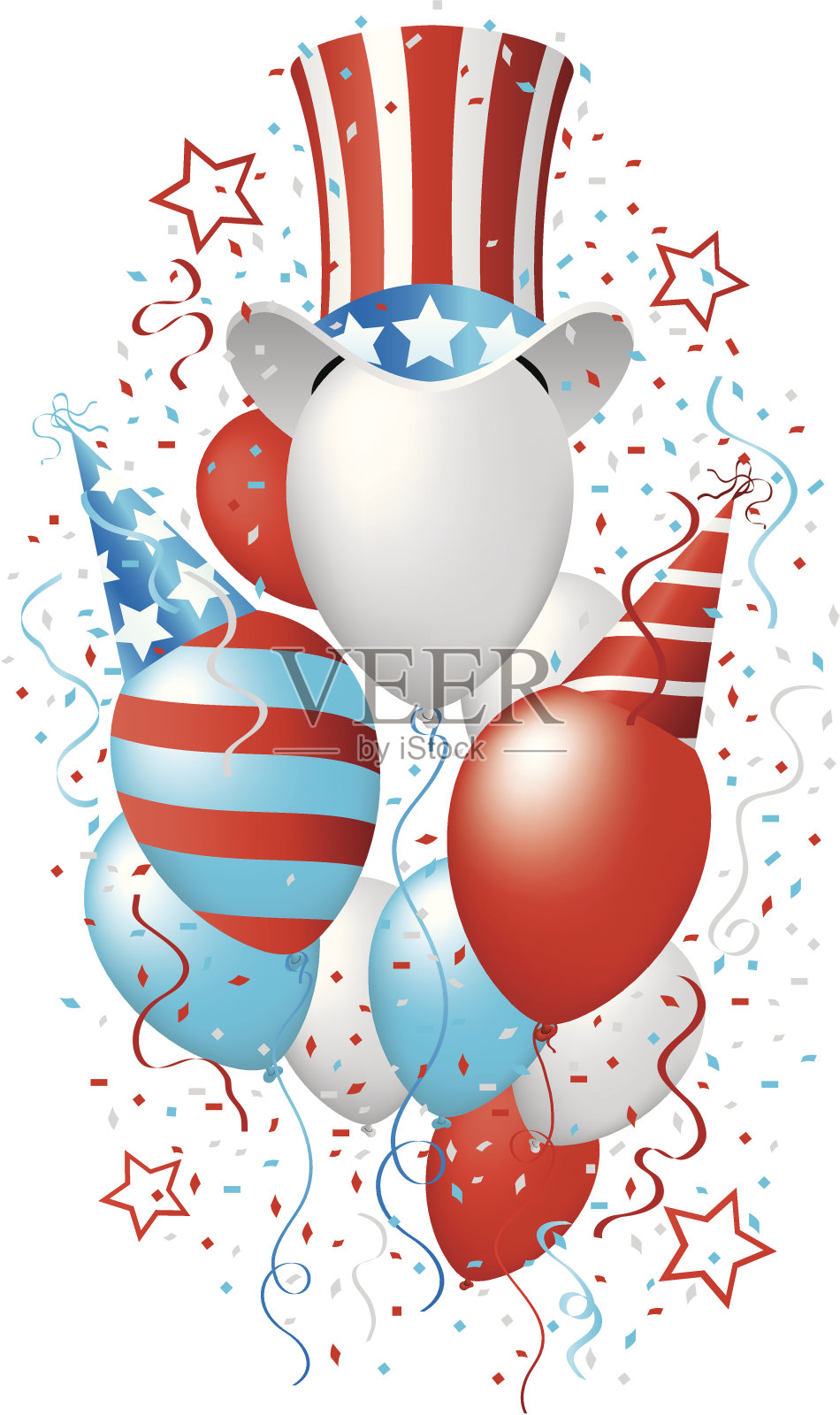 7月4日的气球庆典插画图片素材