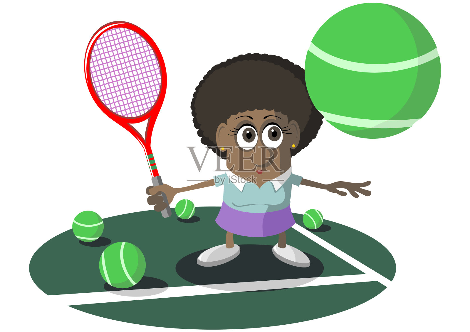 女子网球插画图片素材