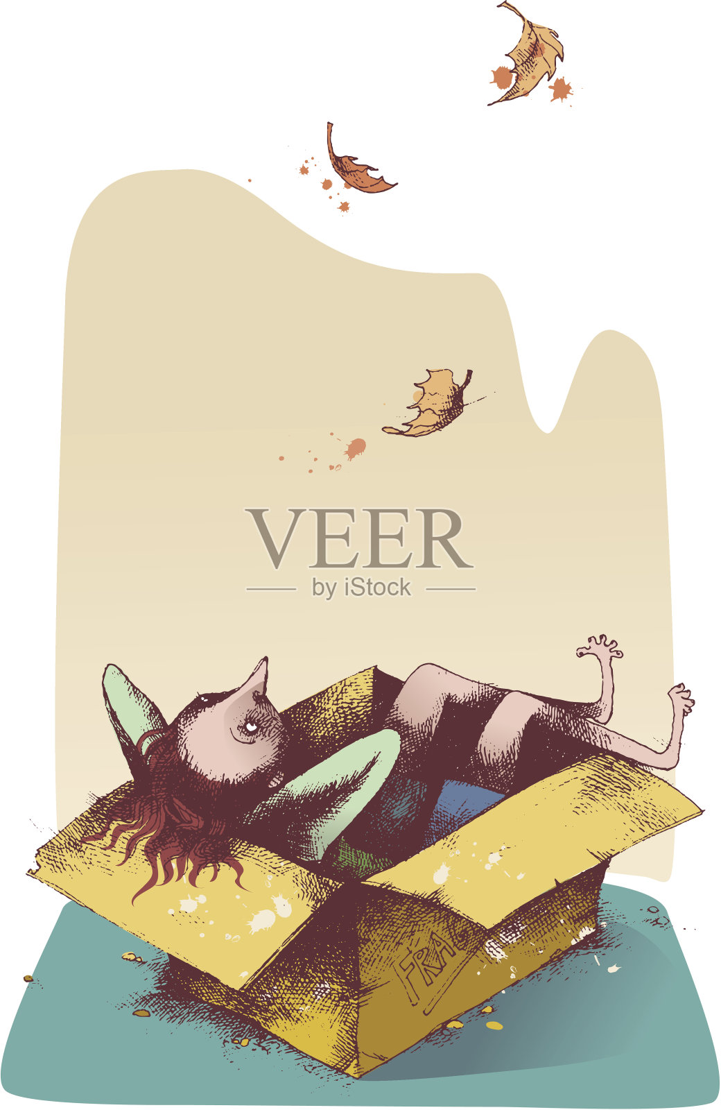 脆弱的秋天插画图片素材