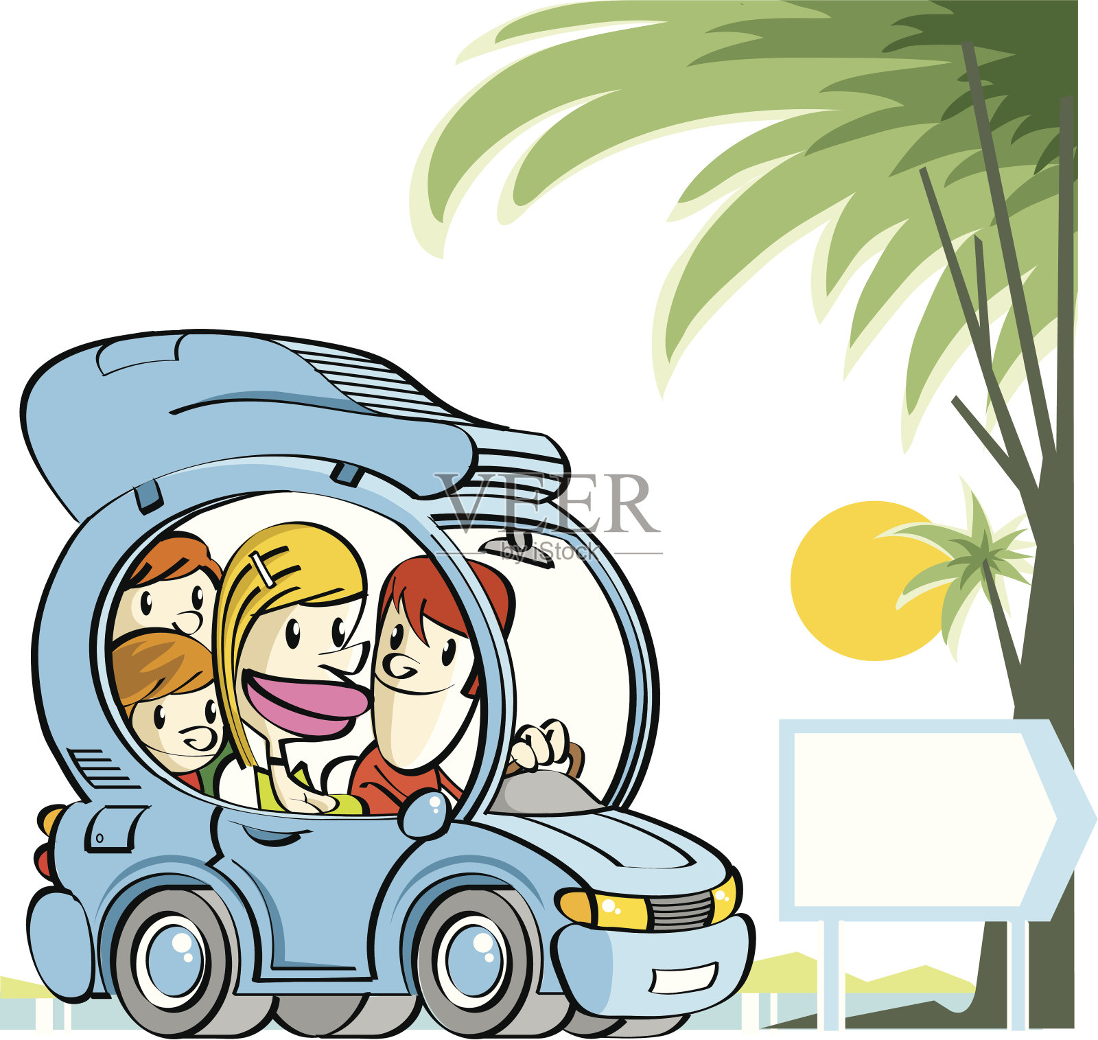 家庭旅行插画图片素材