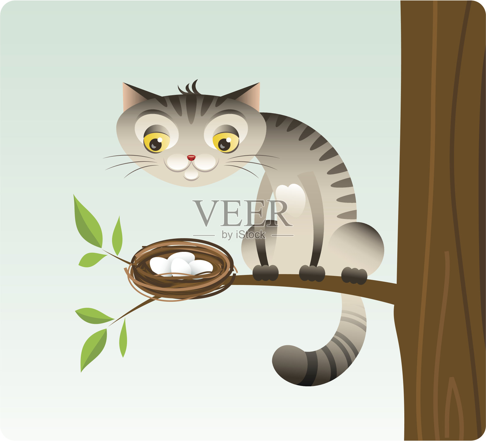 坏猫插画图片素材