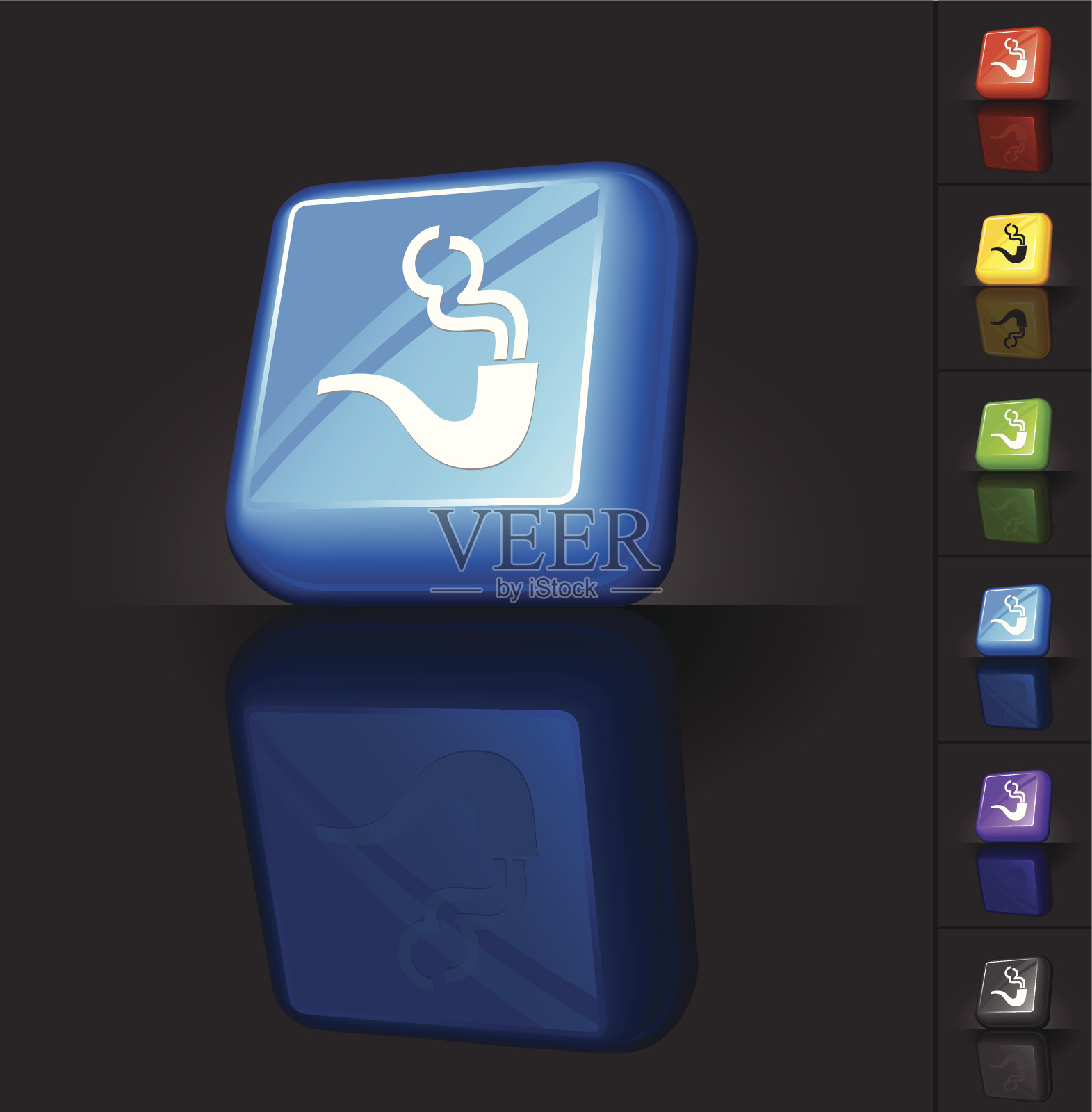 烟斗3D按钮设计图标素材