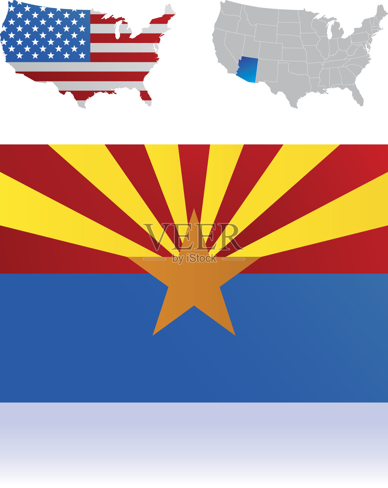 亚利桑那州旗插画图片素材