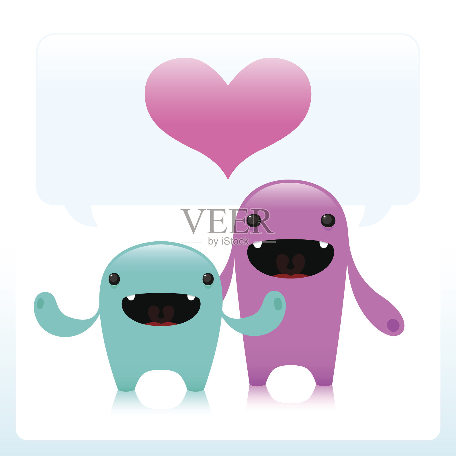 可爱的彩色矢量人物与爱设计元素图片