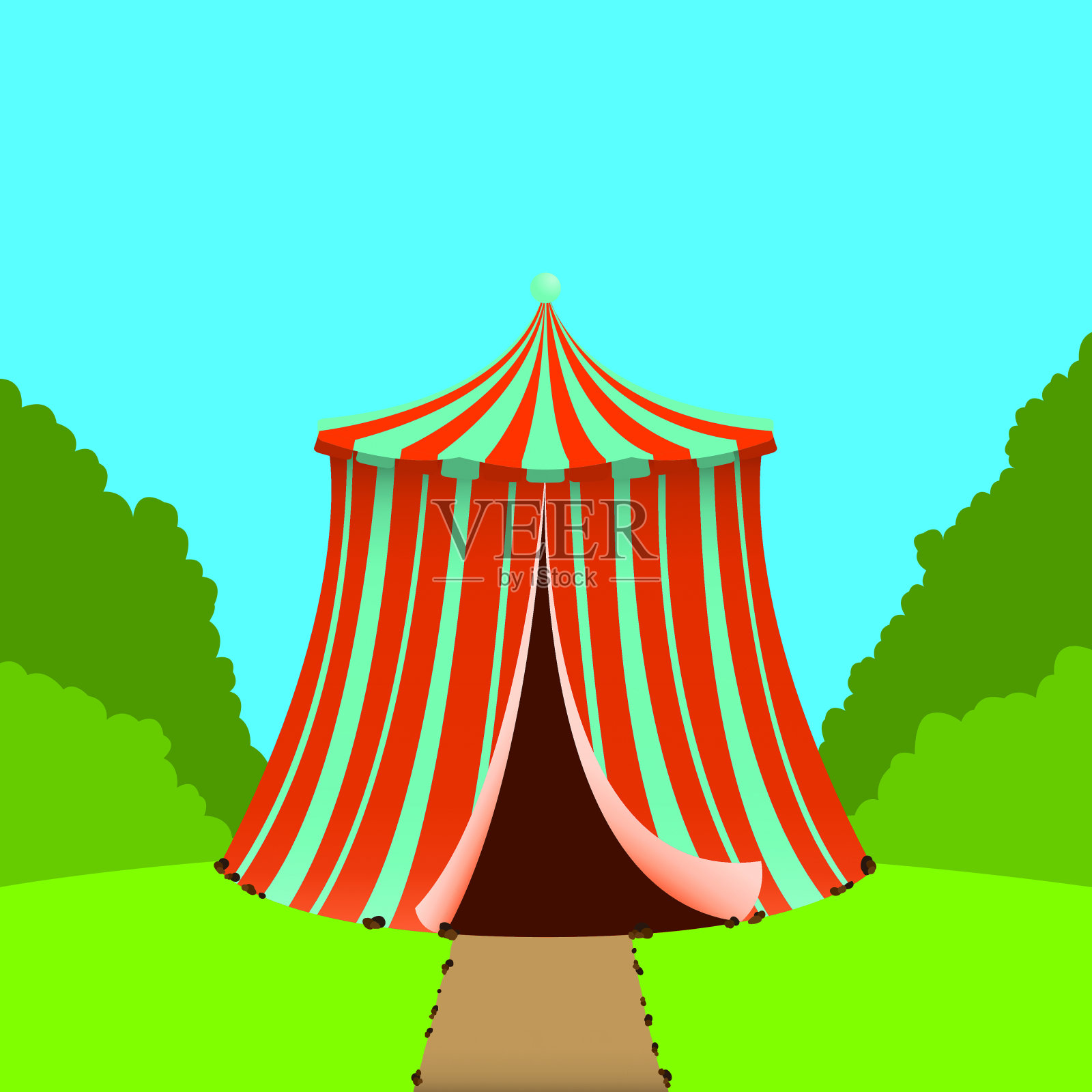 马戏团的帐篷插画图片素材