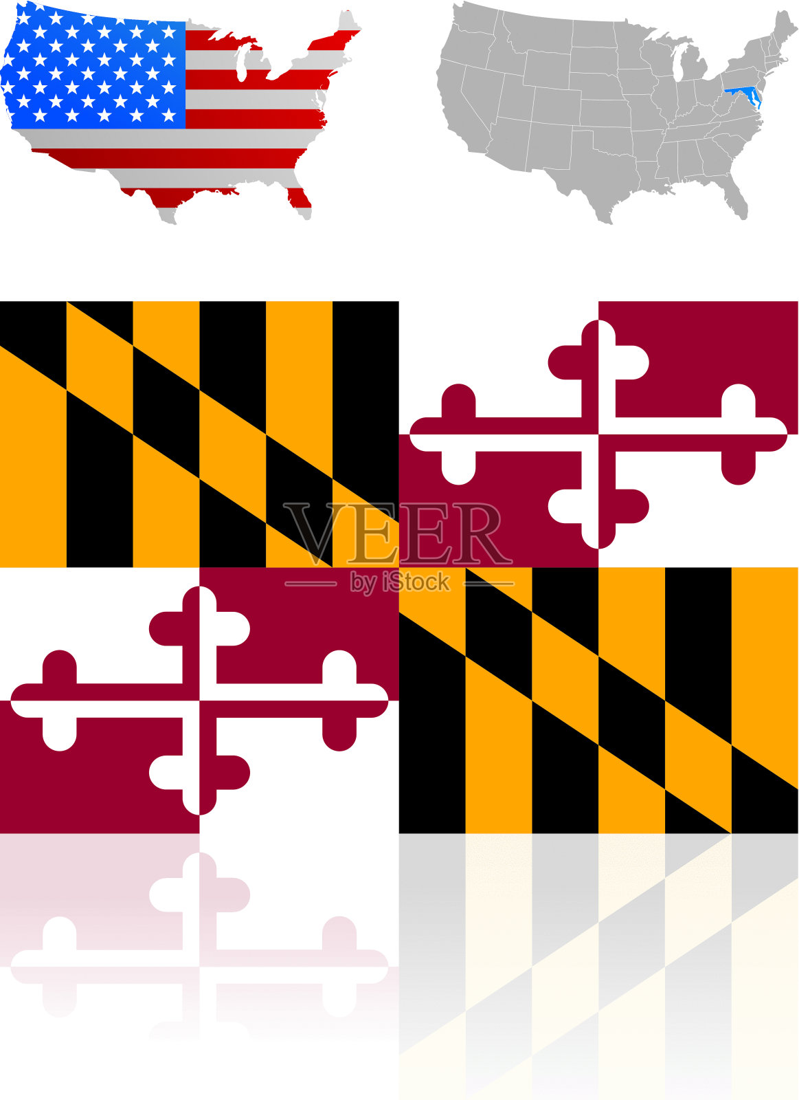 马里兰的旗帜插画图片素材