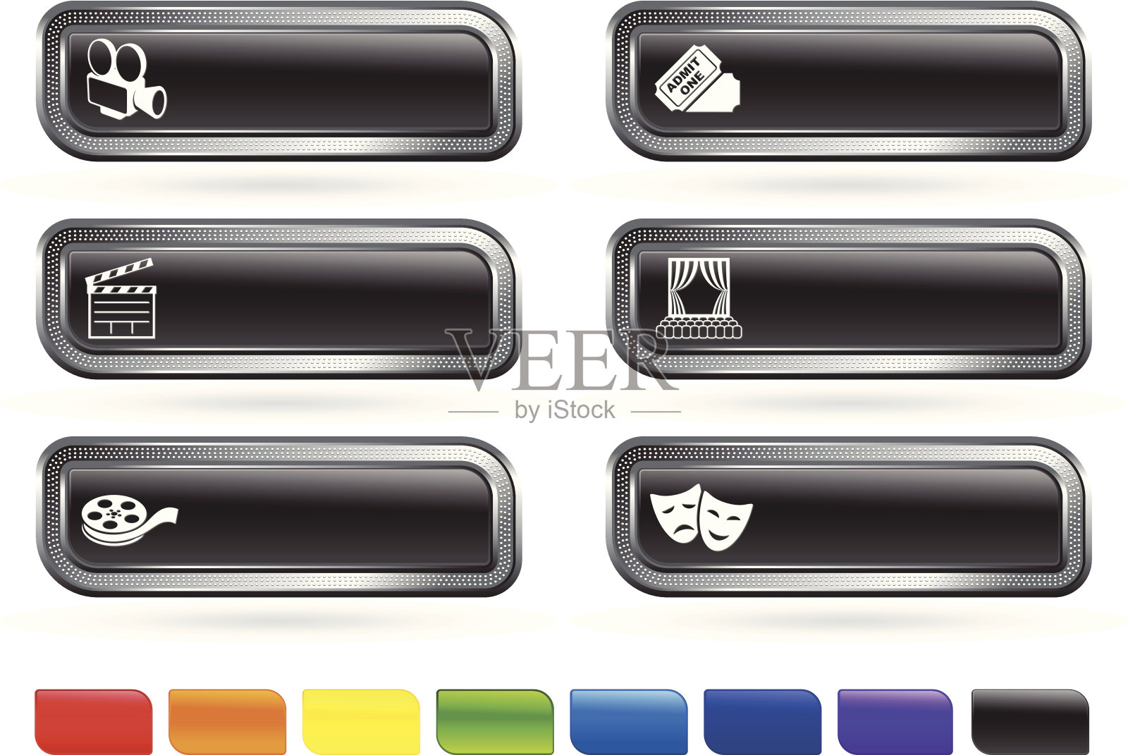 电影和电影网站按钮设计模板素材