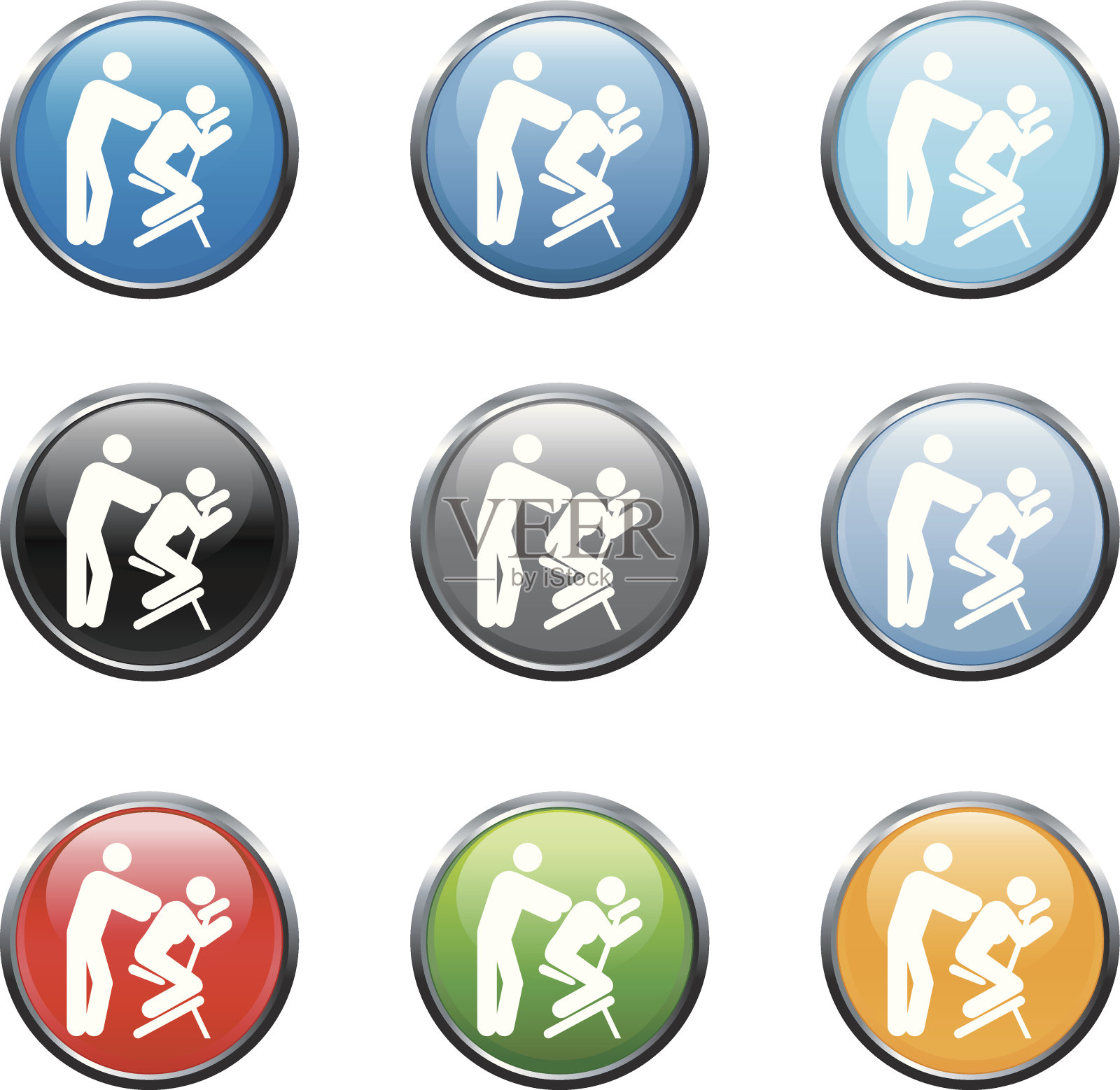 消息图标在9种颜色图标素材