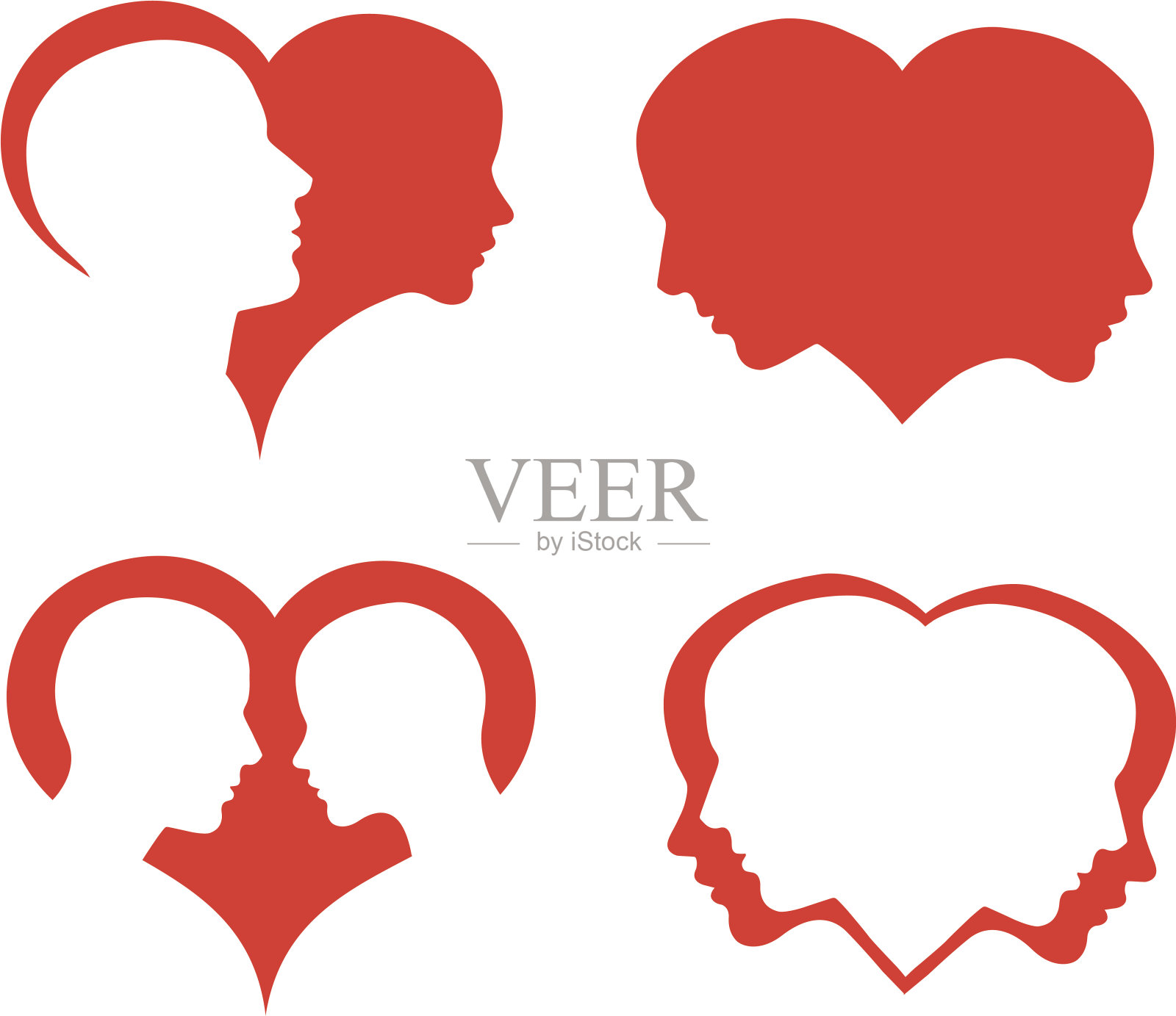 头在爱插画图片素材