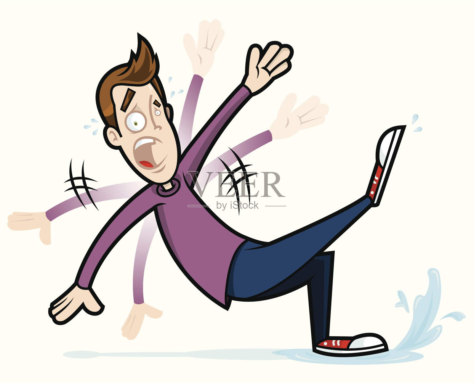 人在水上滑倒设计元素图片