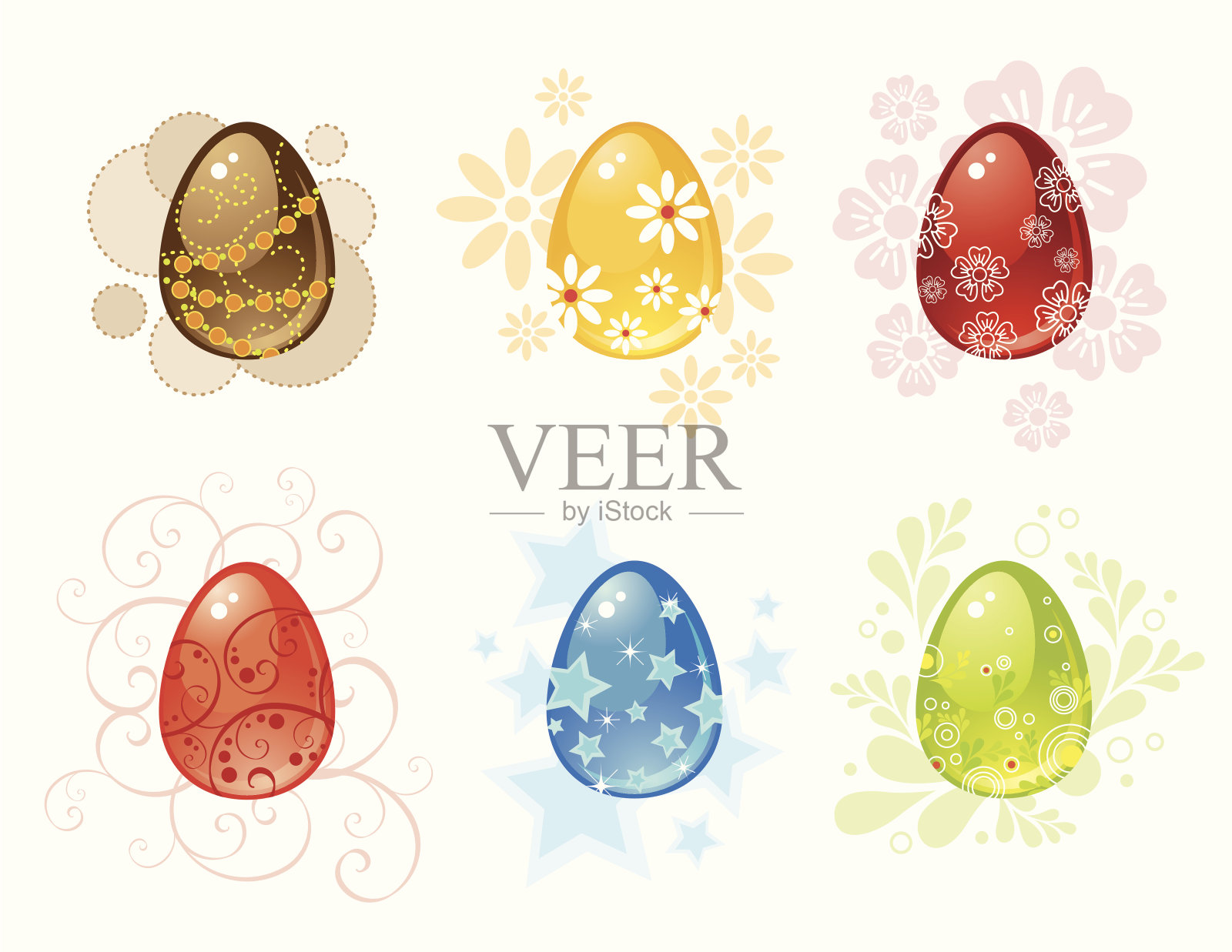 色彩斑斓的复活节插画图片素材