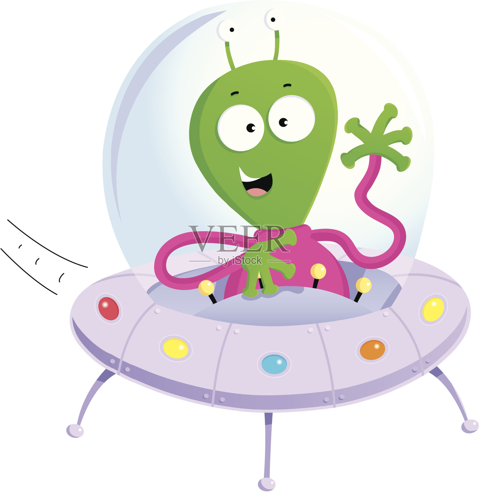 绿色外星人插画图片素材