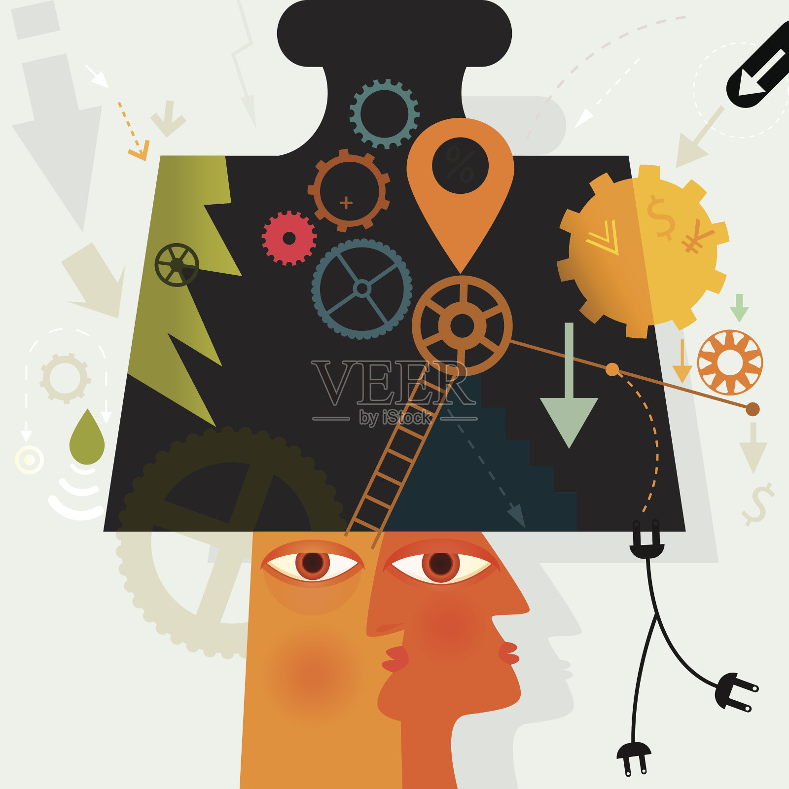 在大的压力下插画图片素材