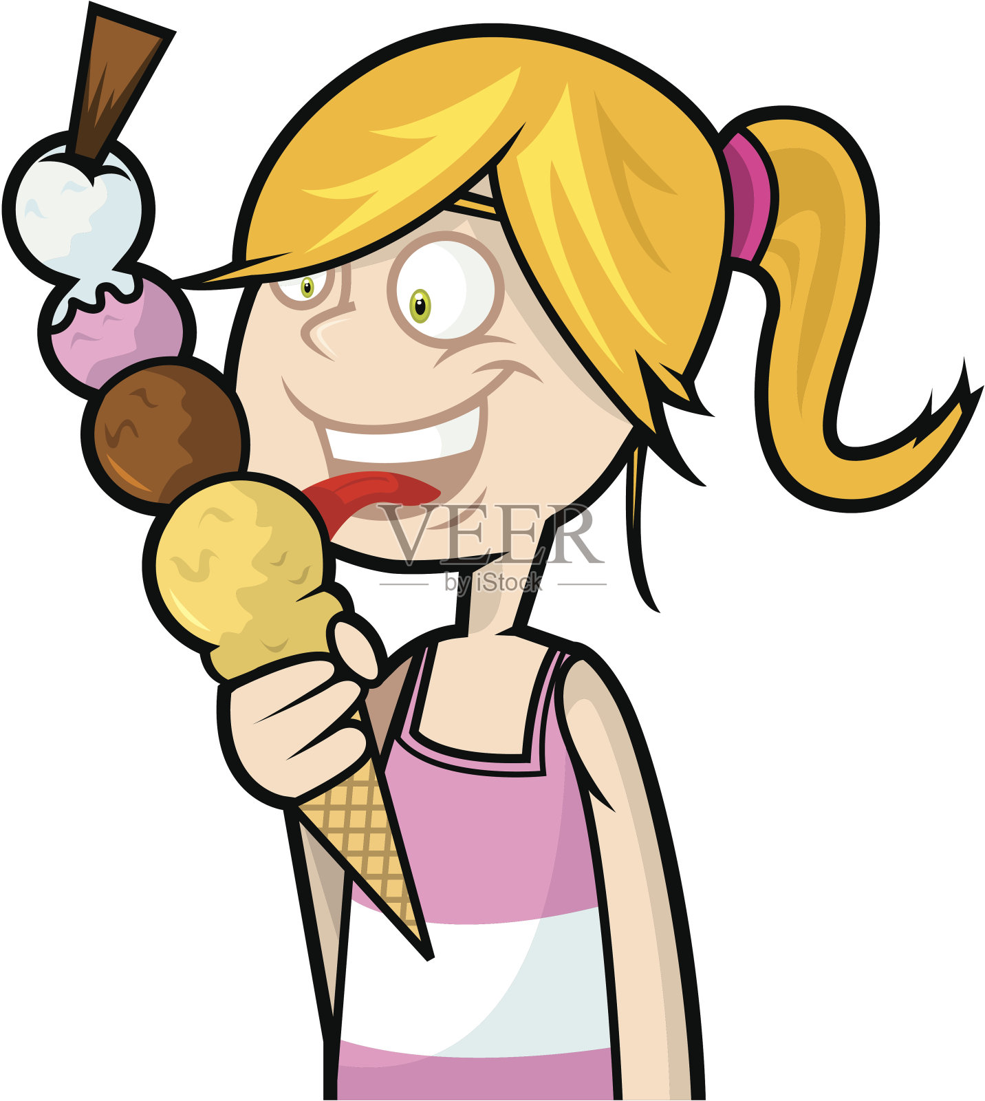 怪物冰淇淋插画图片素材