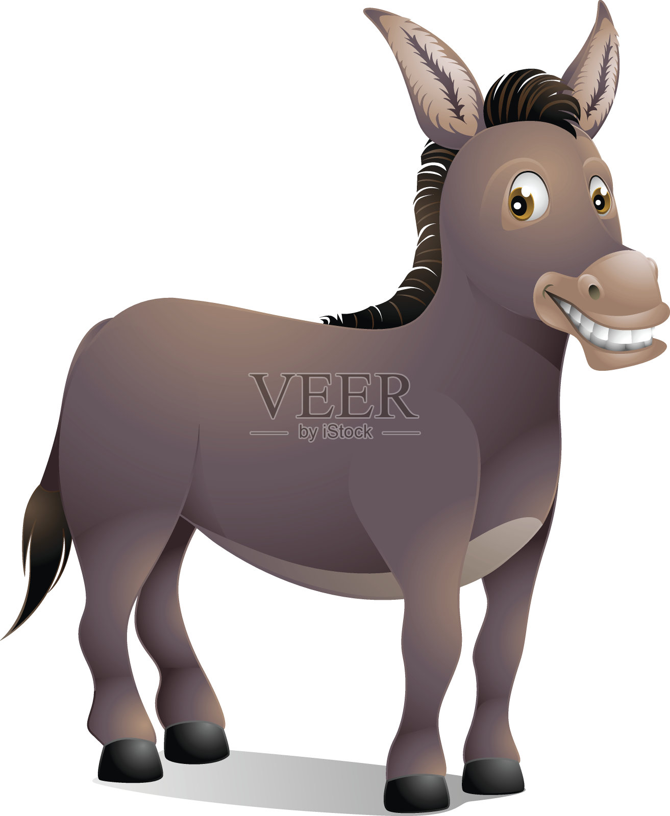 棕色小驴插画图片素材