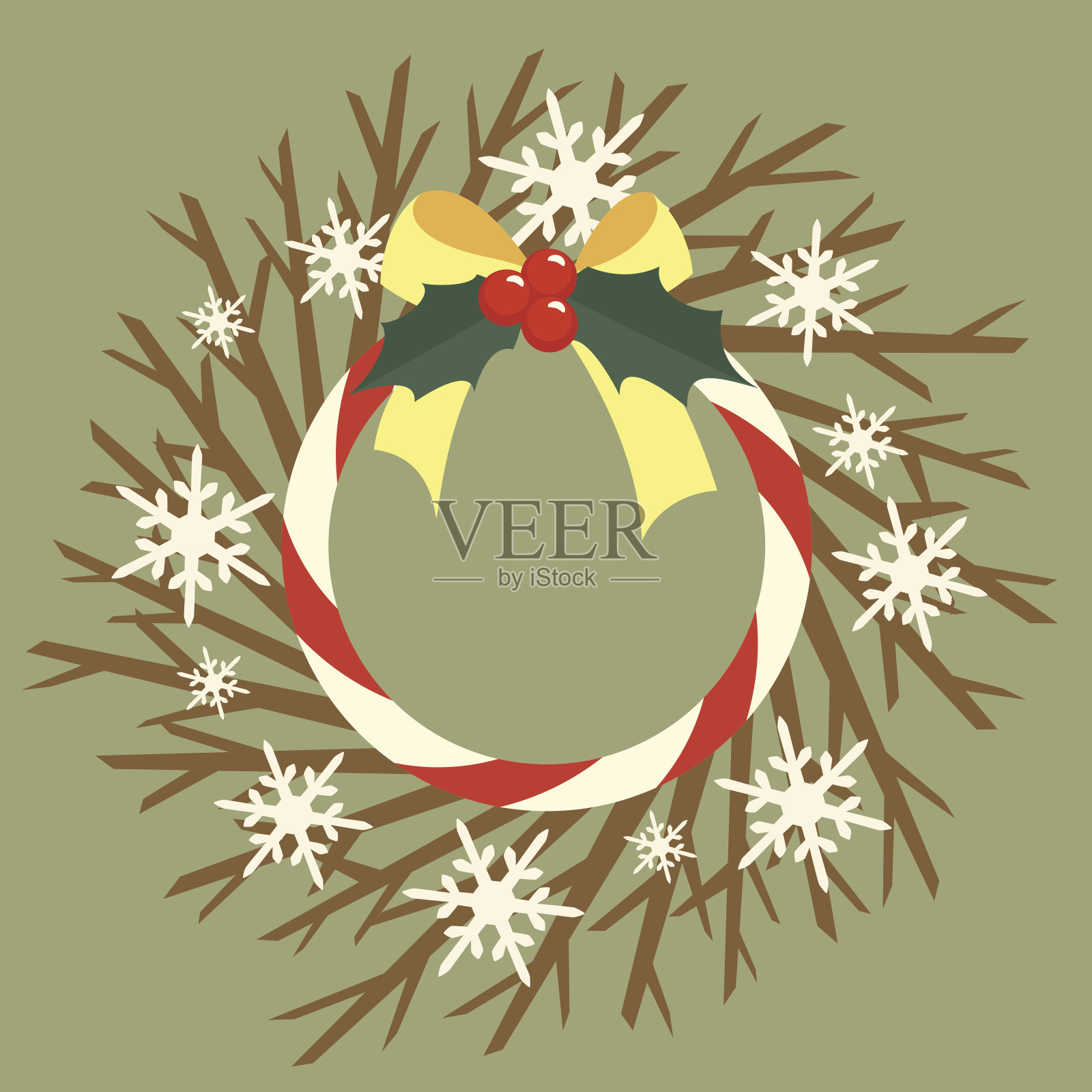 圣诞花环插画图片素材