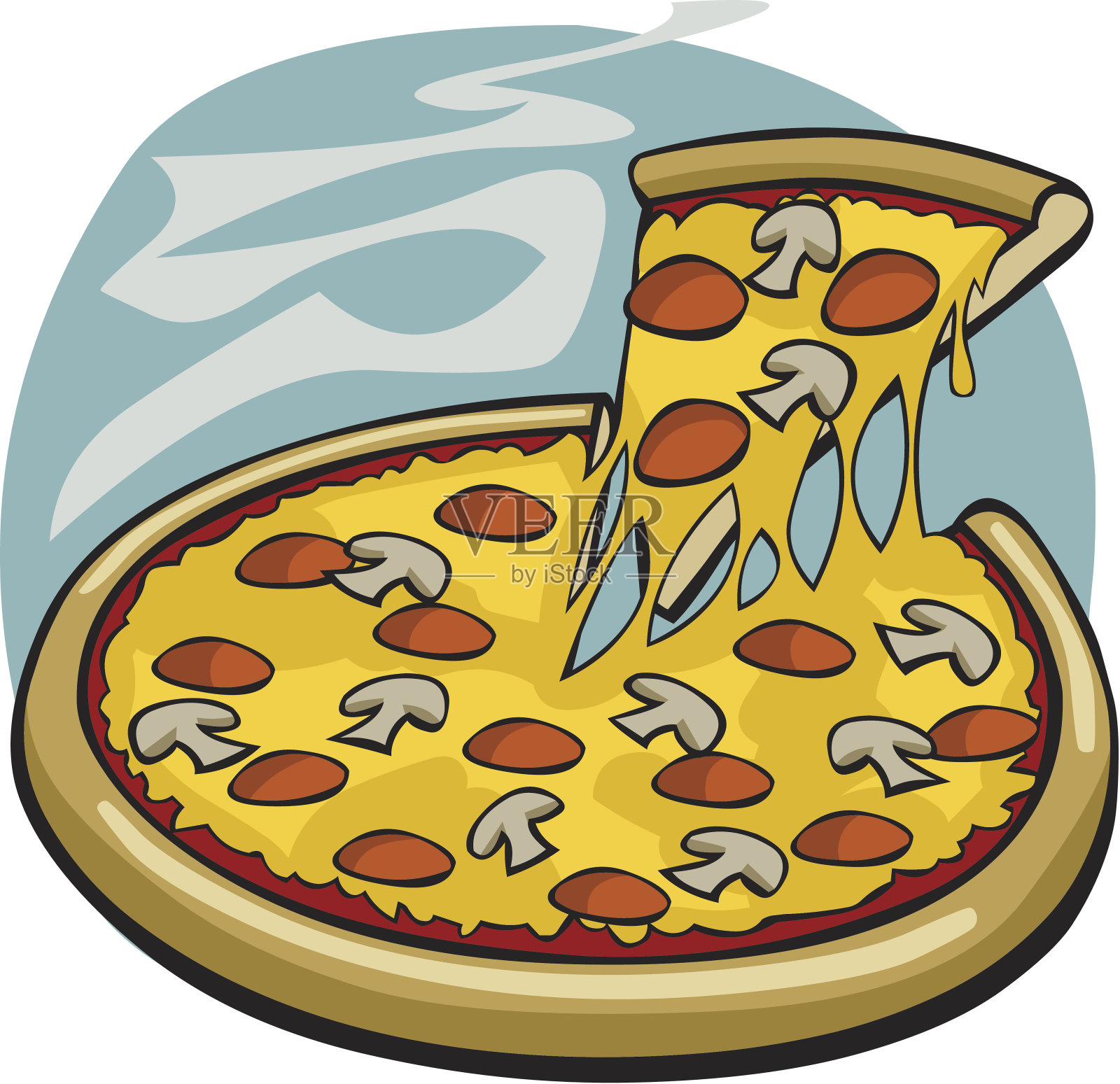 卡通披萨设计元素图片