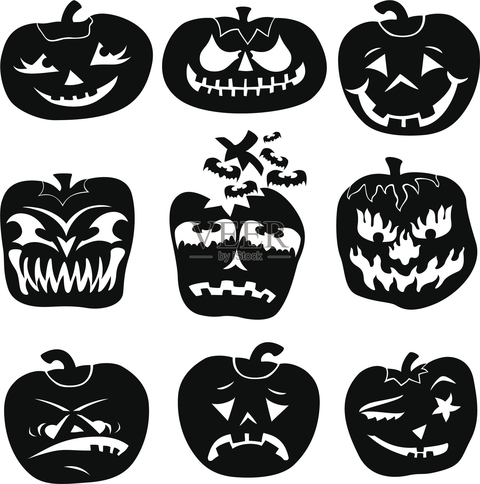 万圣节南瓜轮廓设计元素图片