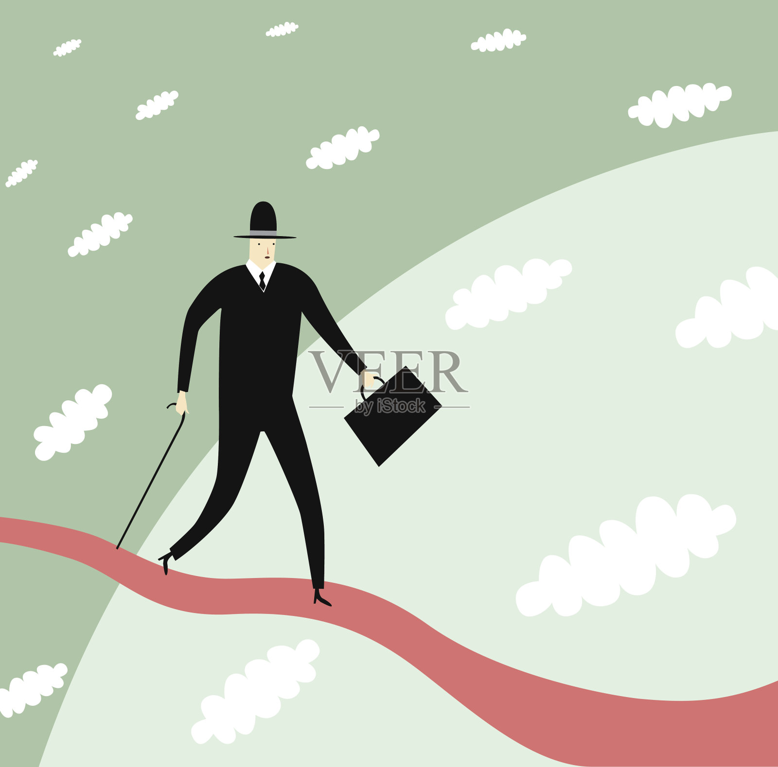 穿越插画图片素材