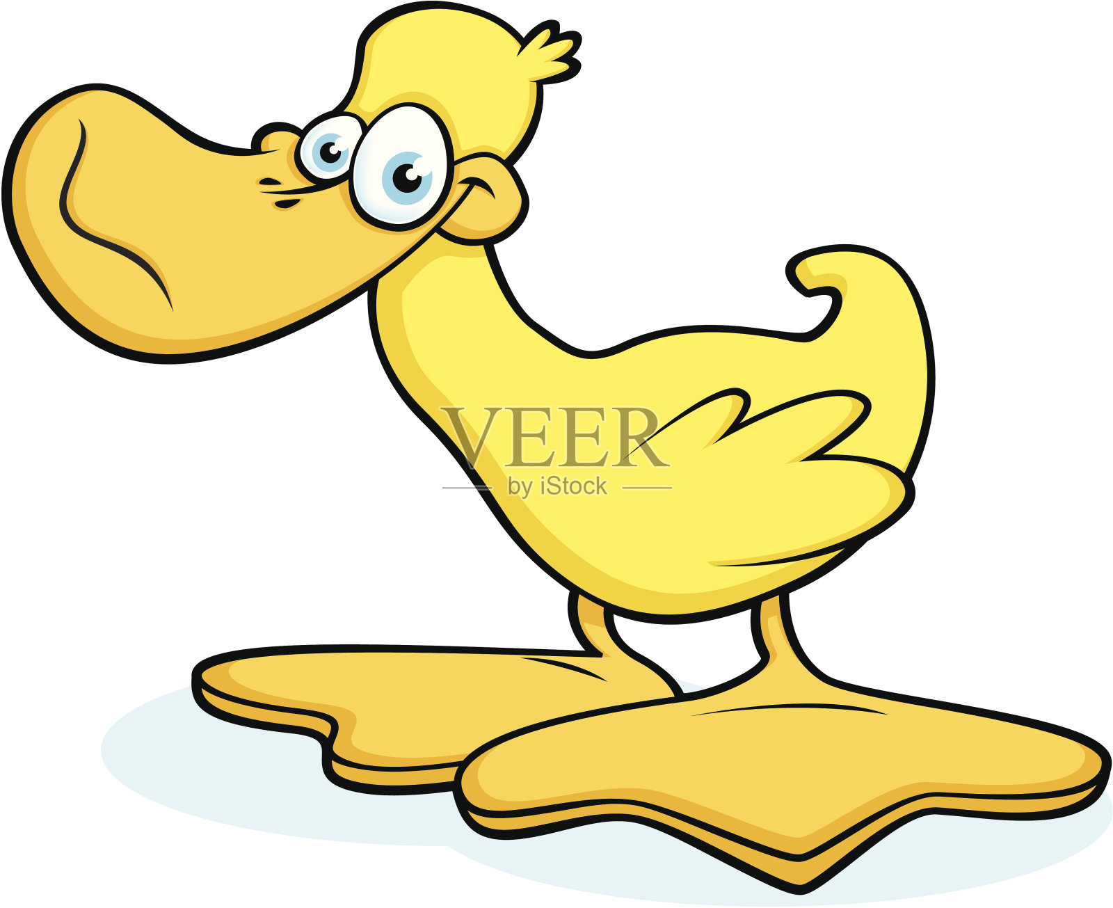 有大脚的黄色鸭子设计元素图片