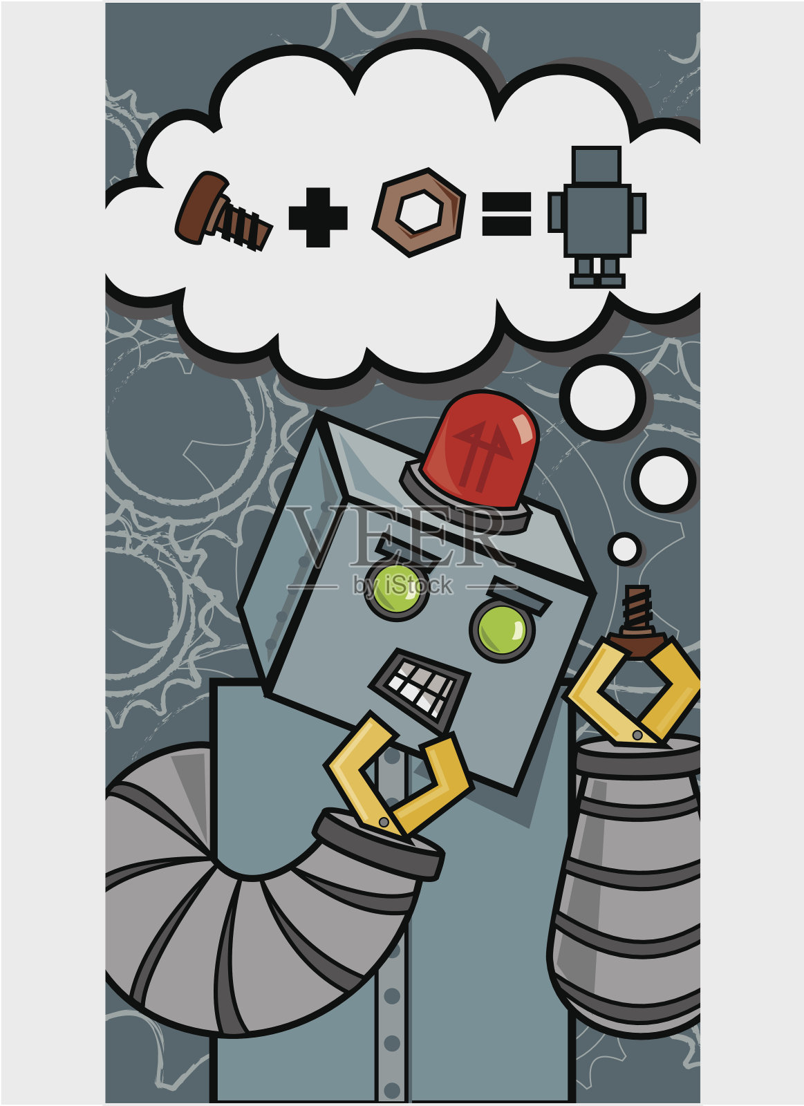 机器人创造思考插画图片素材