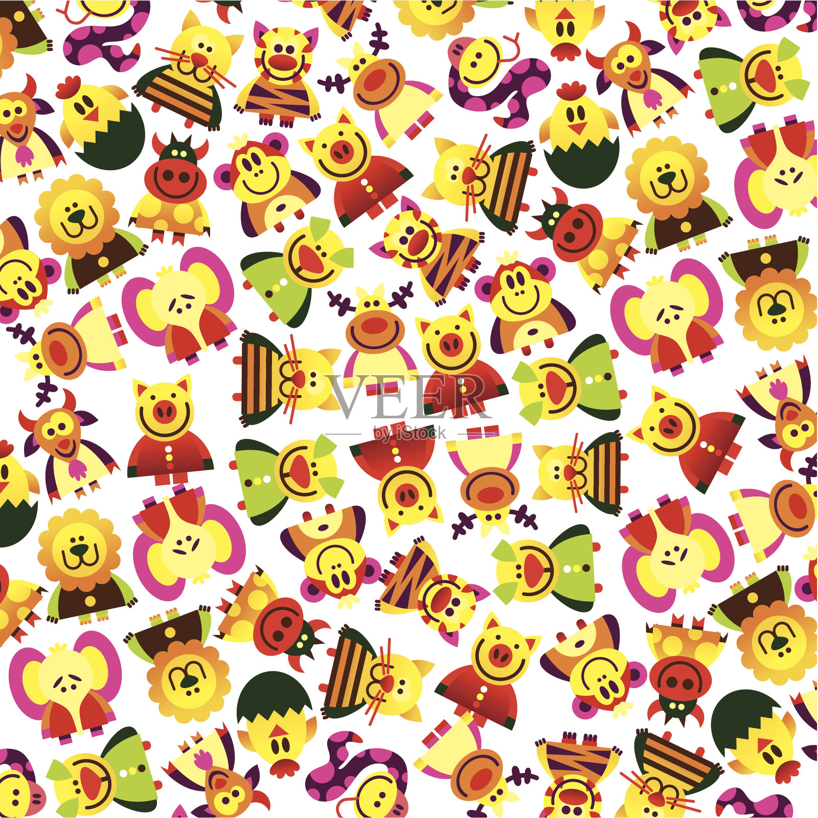 纹理与动物插画图片素材