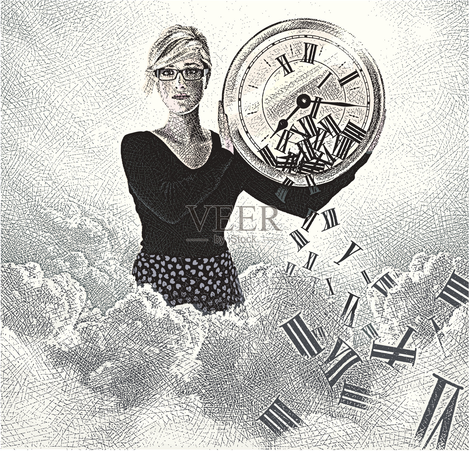 时间。插画图片素材