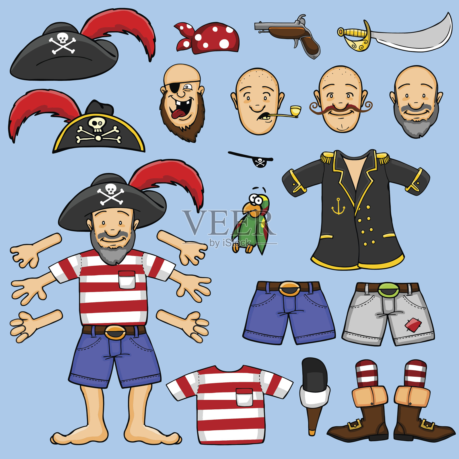 海盗包设计元素图片