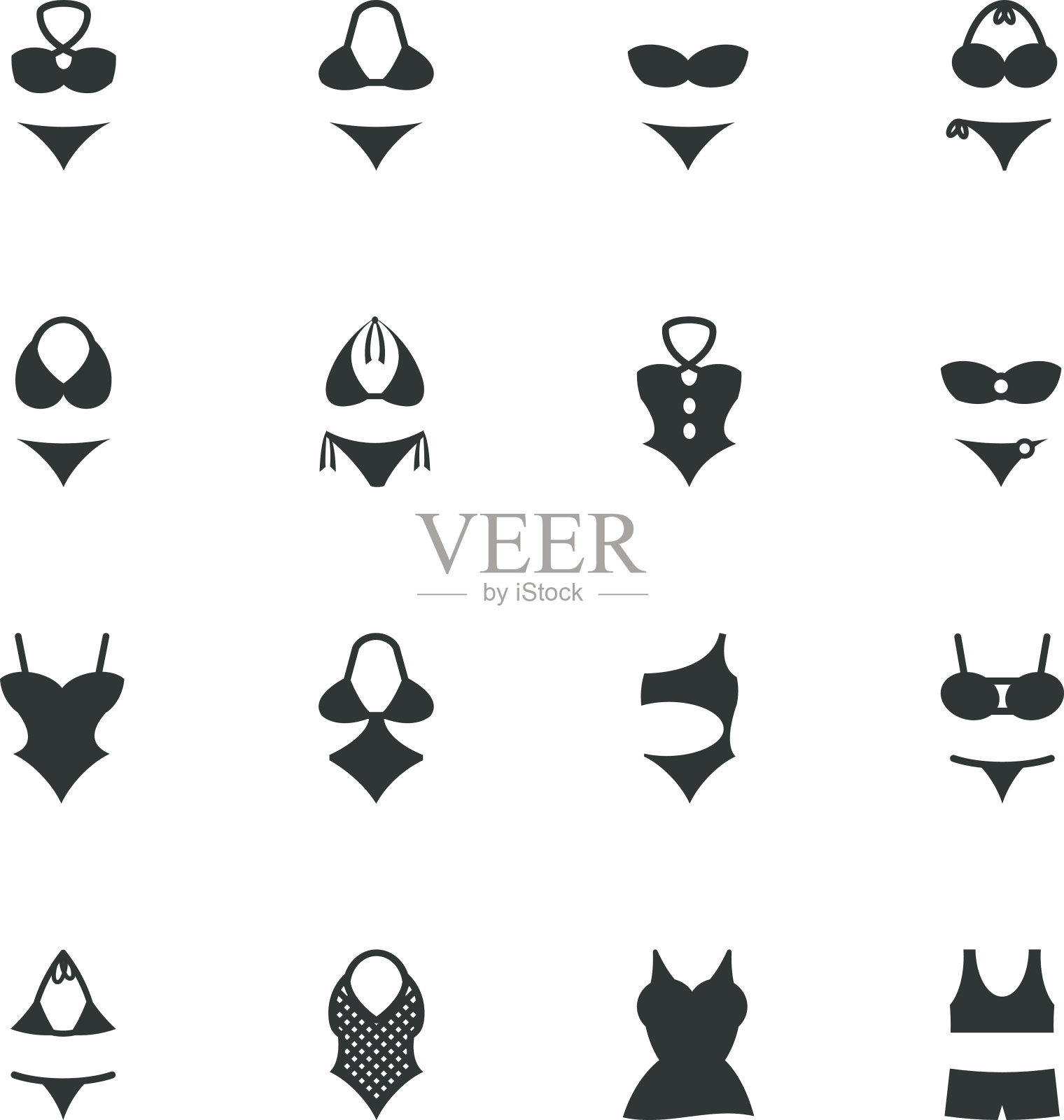 泳装轮廓图标插画图片素材