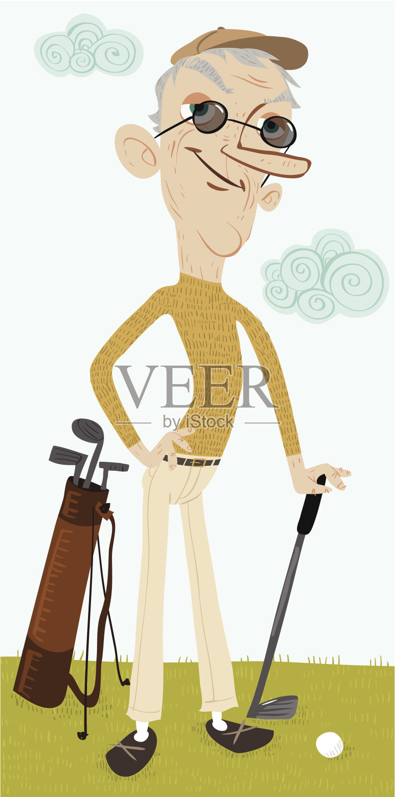 史蒂夫·麦克弗莱，高尔夫球手插画图片素材