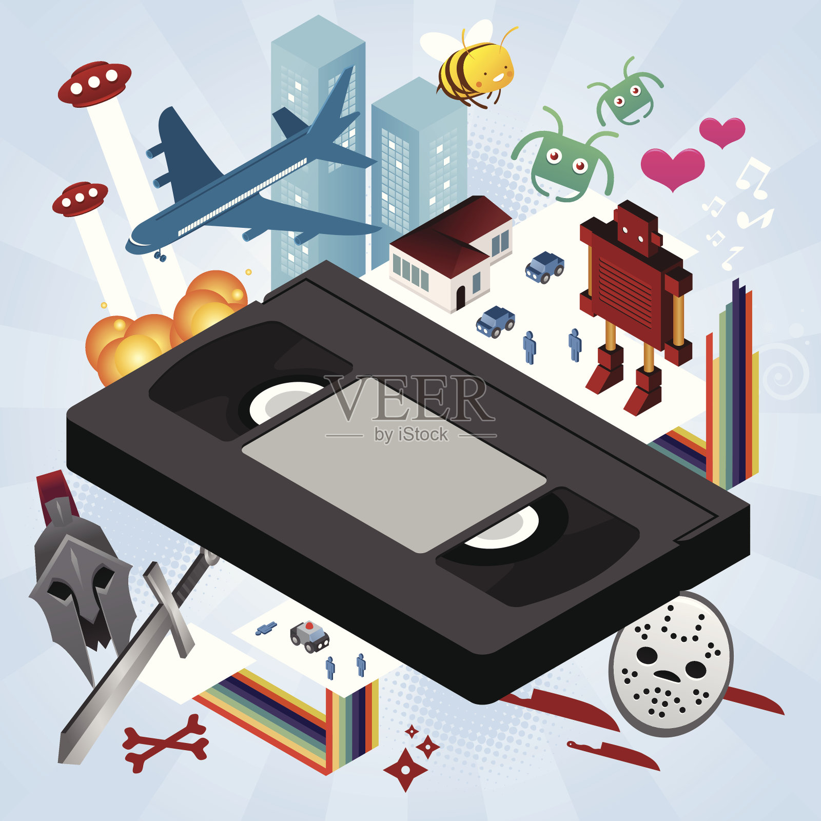 VHS电影 - 2.5D插画图片素材