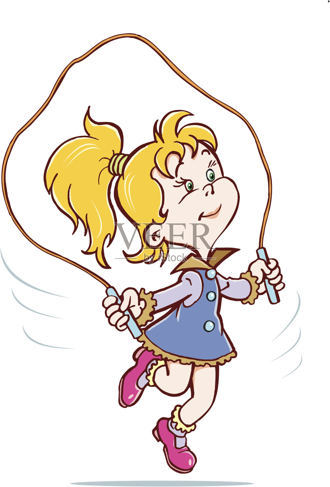 跳过绳子插画图片素材