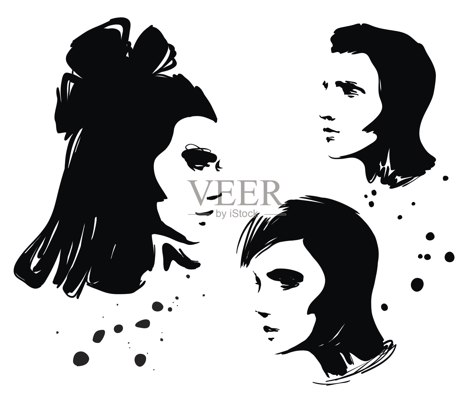 矢量剖面面在白色背景上插画图片素材