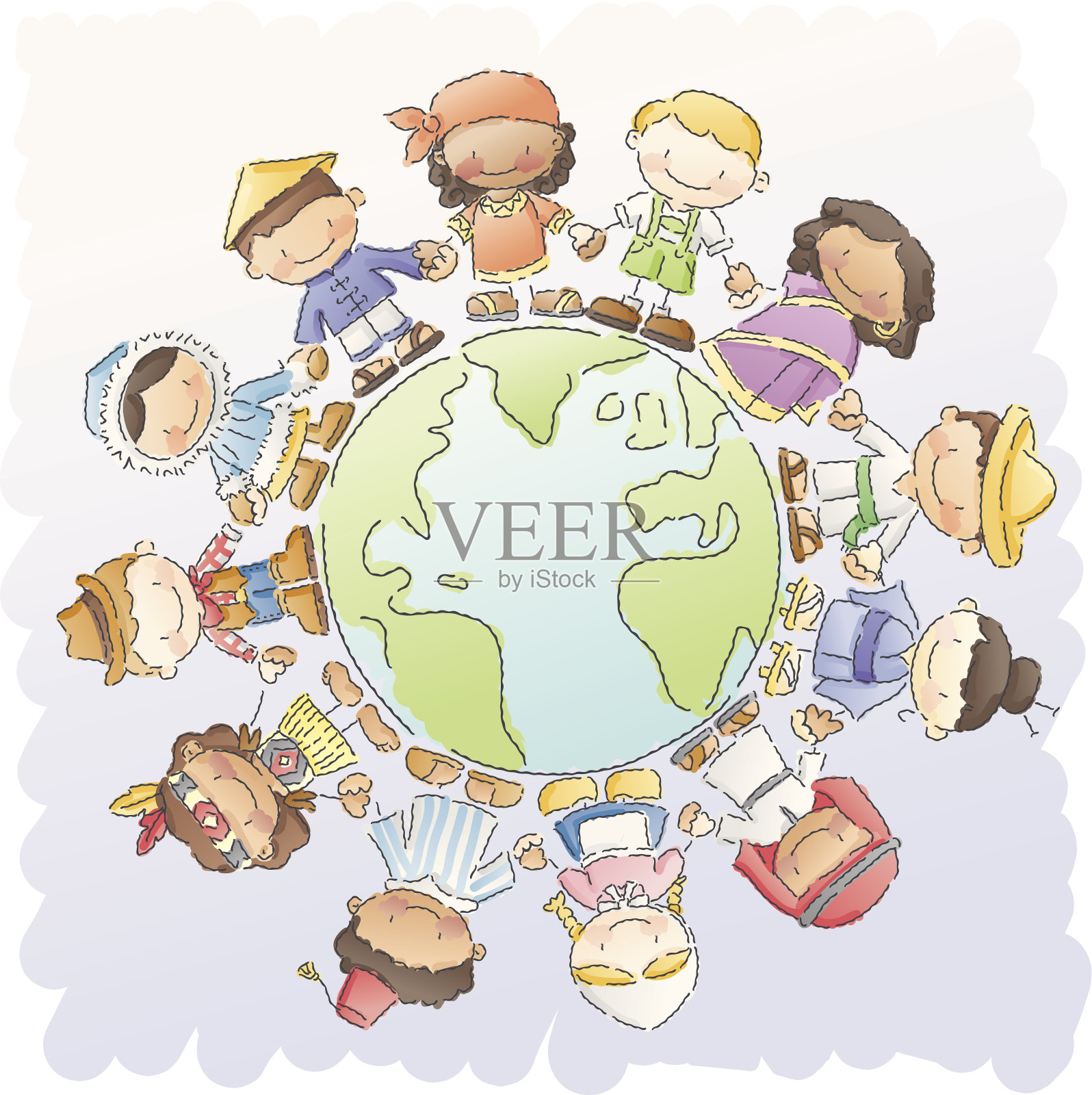 涂鸦:小世界插画图片素材