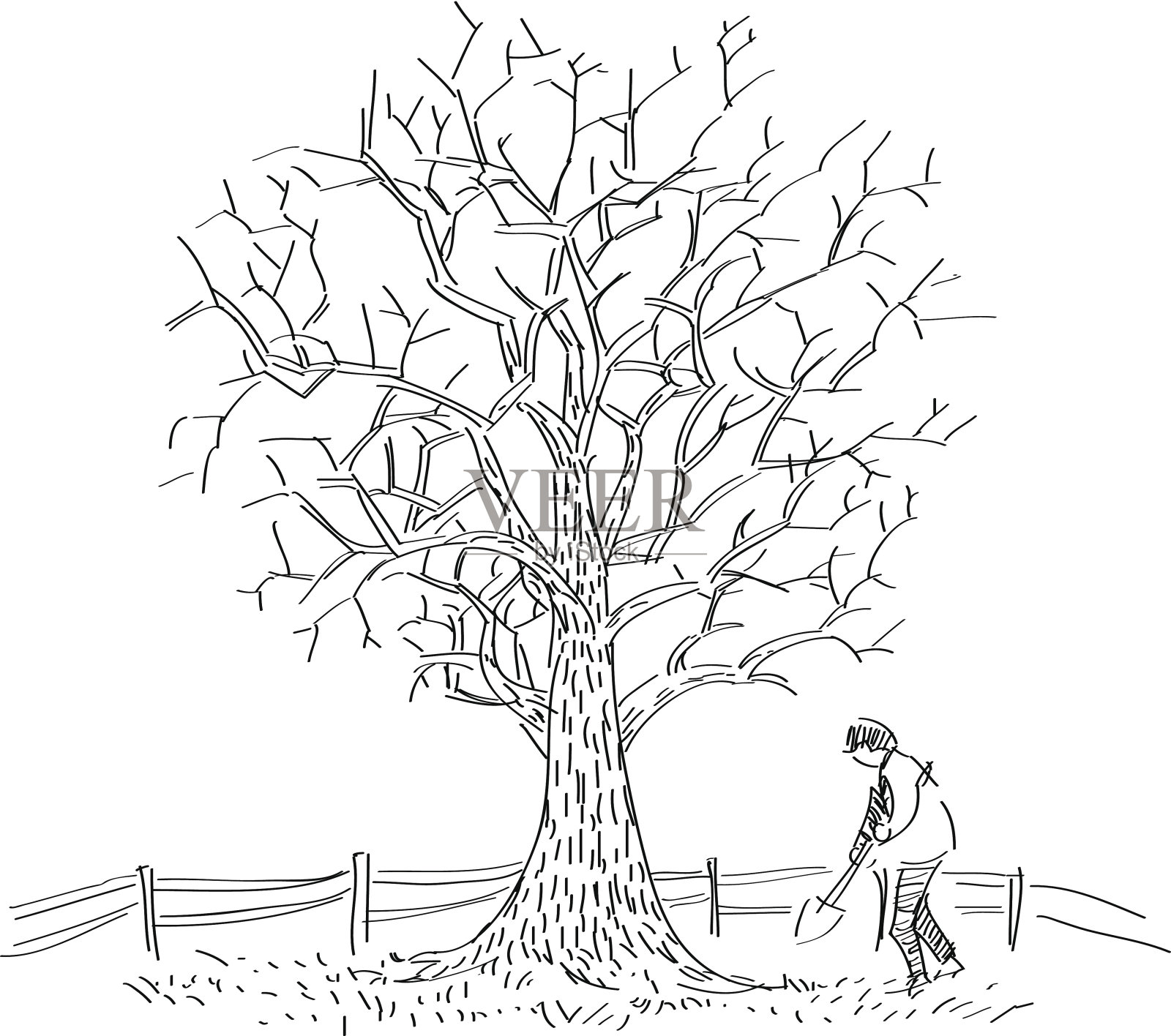 植树插画图片素材