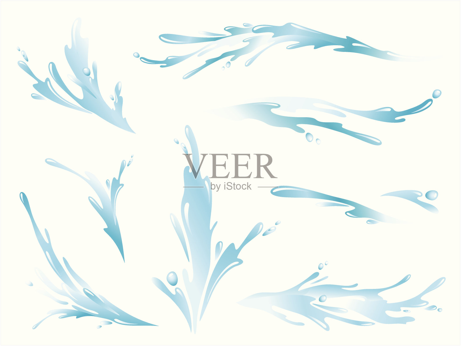 水花和水滴插图集设计元素图片