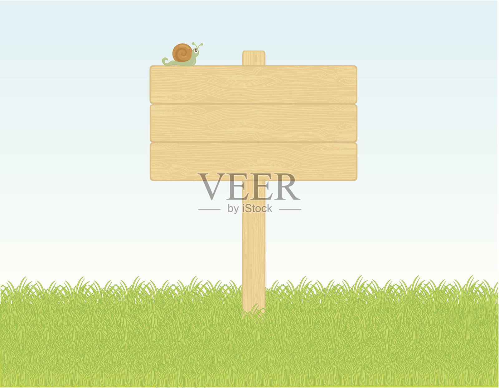 草上的矢量木标志插画图片素材