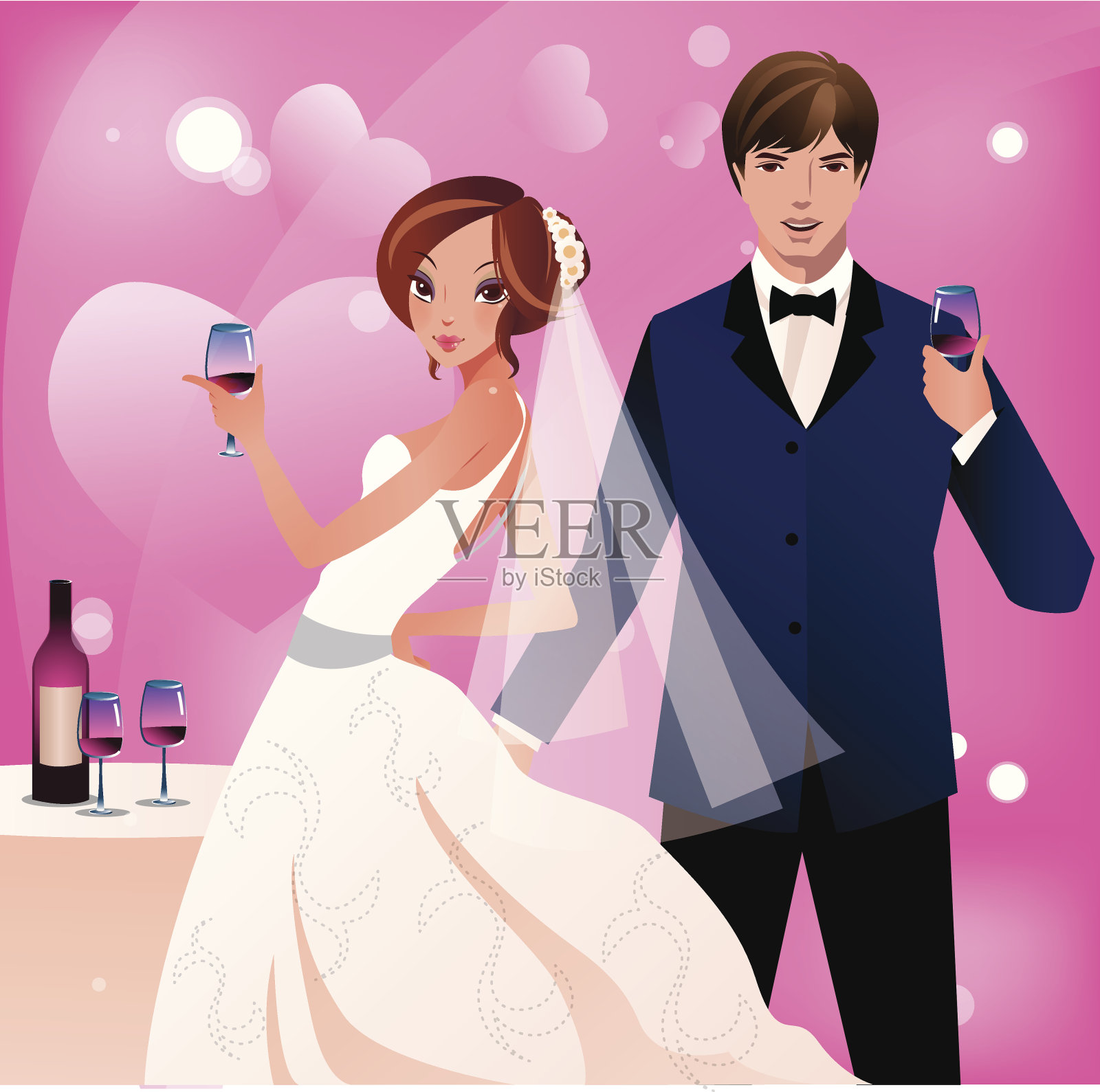 婚礼的插图插画图片素材