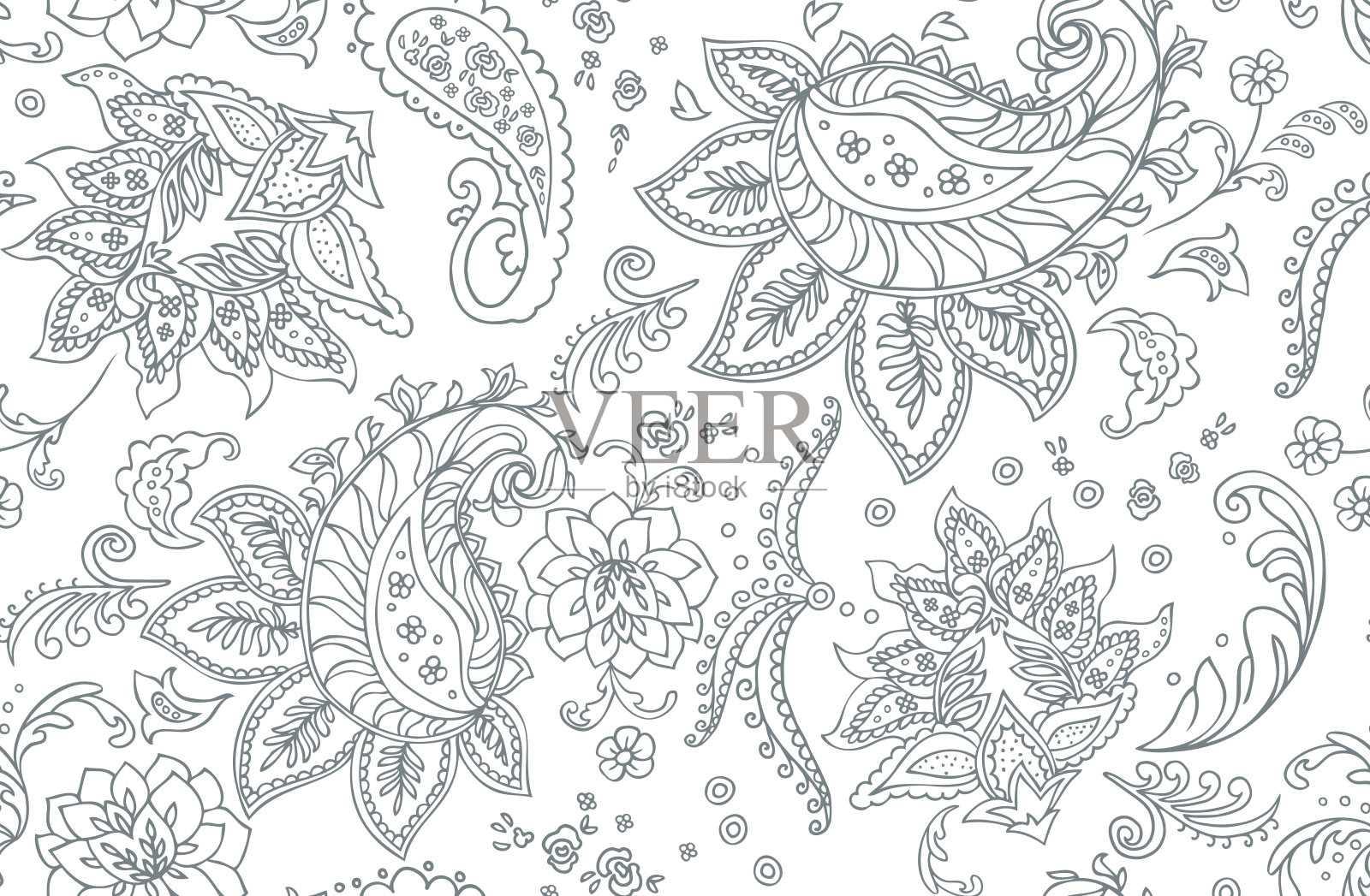 佩斯利图案插画图片素材