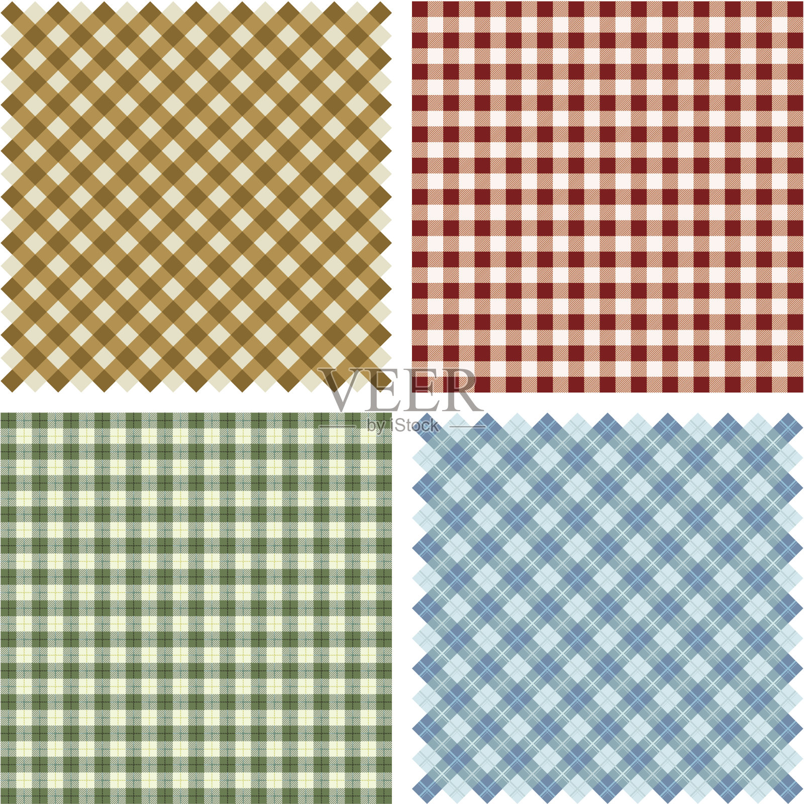 格子布背景设置插画图片素材