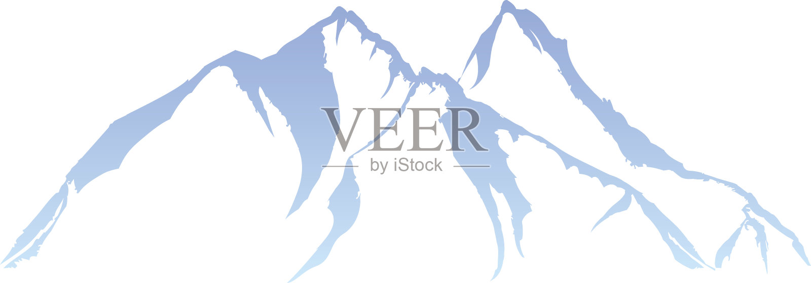 一幅山脉的蓝色插图插画图片素材