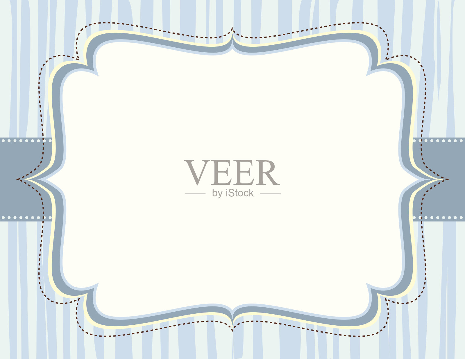 华丽的蓝色条纹框架插画图片素材